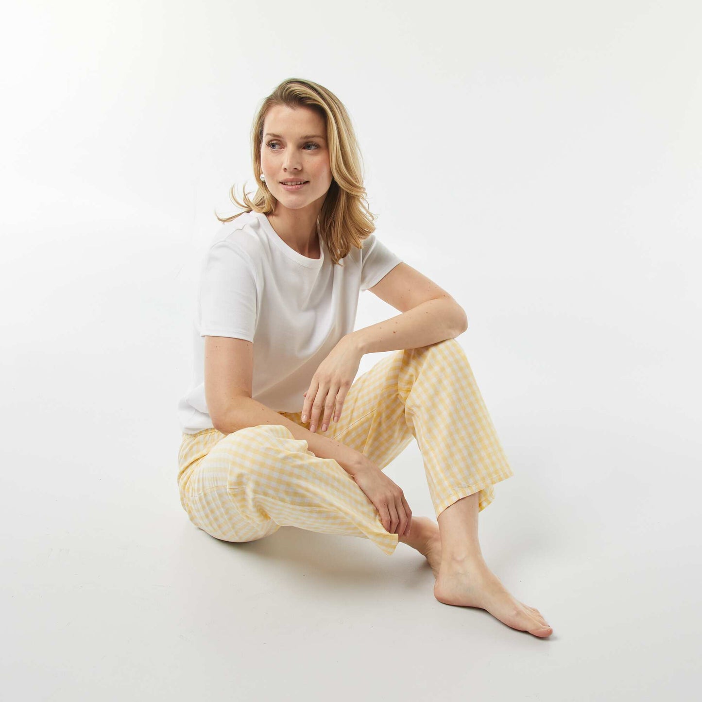 Pantalon large de pyjama JAUNE
