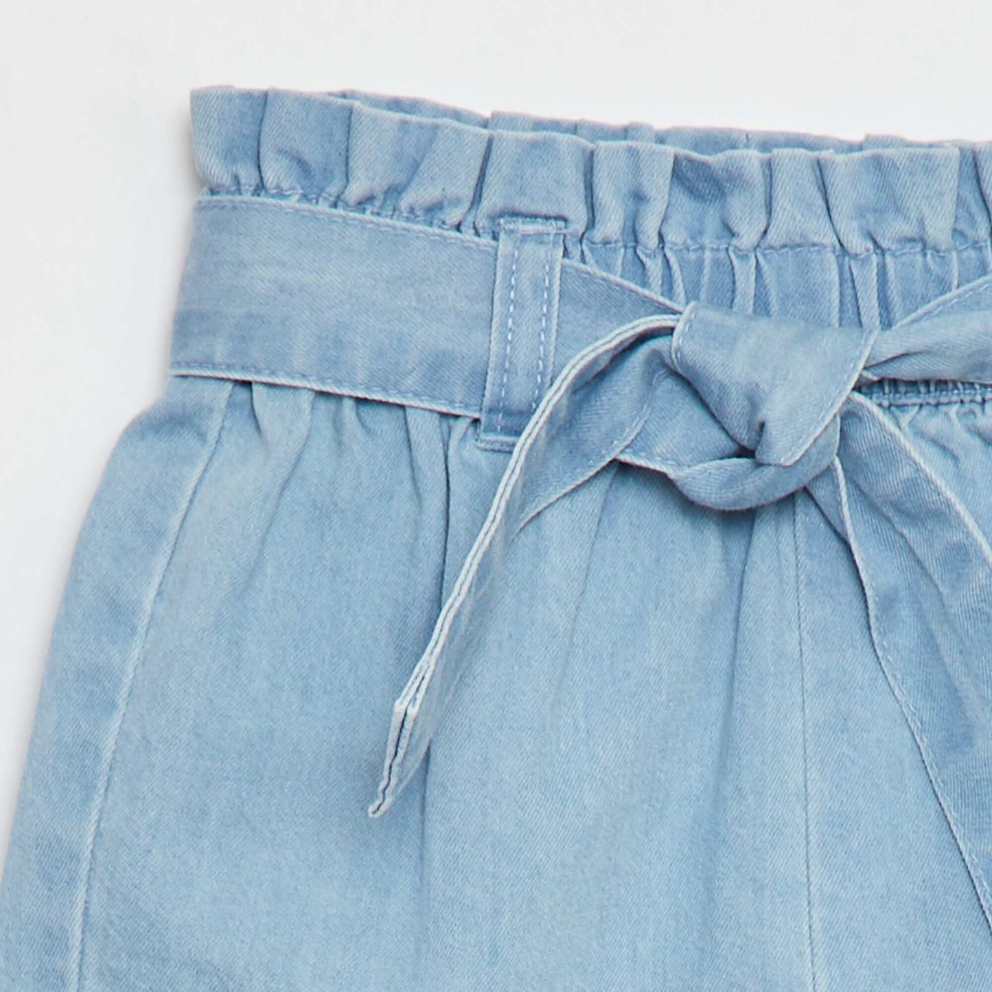 Short en coton esprit denim BLEU