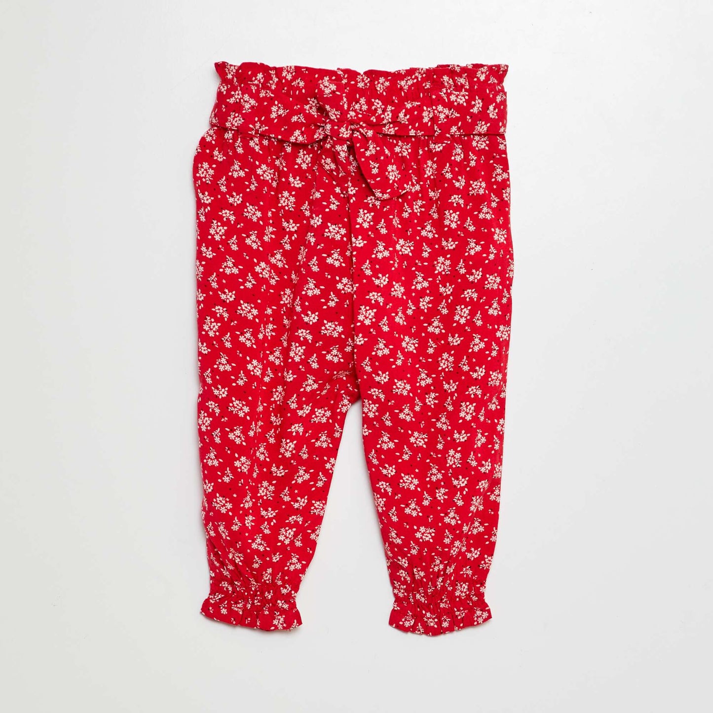 Pantalon fluide à ceinture ROUGE