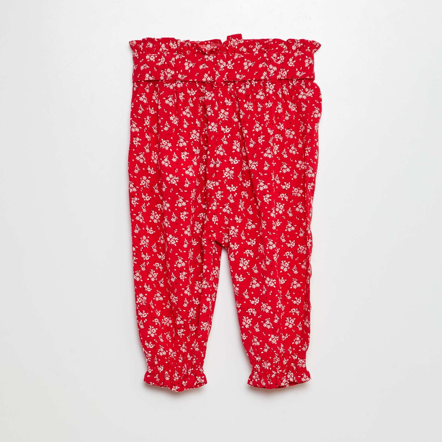 Pantalon fluide à ceinture ROUGE