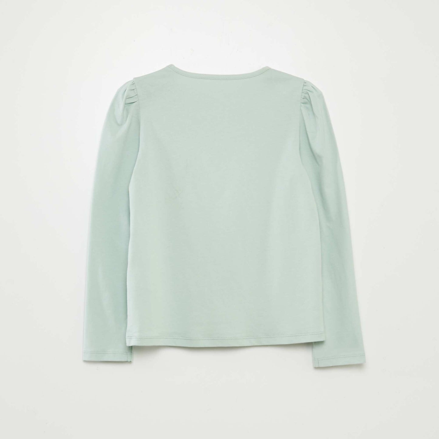 Tee-shirt imprimé avec fronces aux épaules BLEU