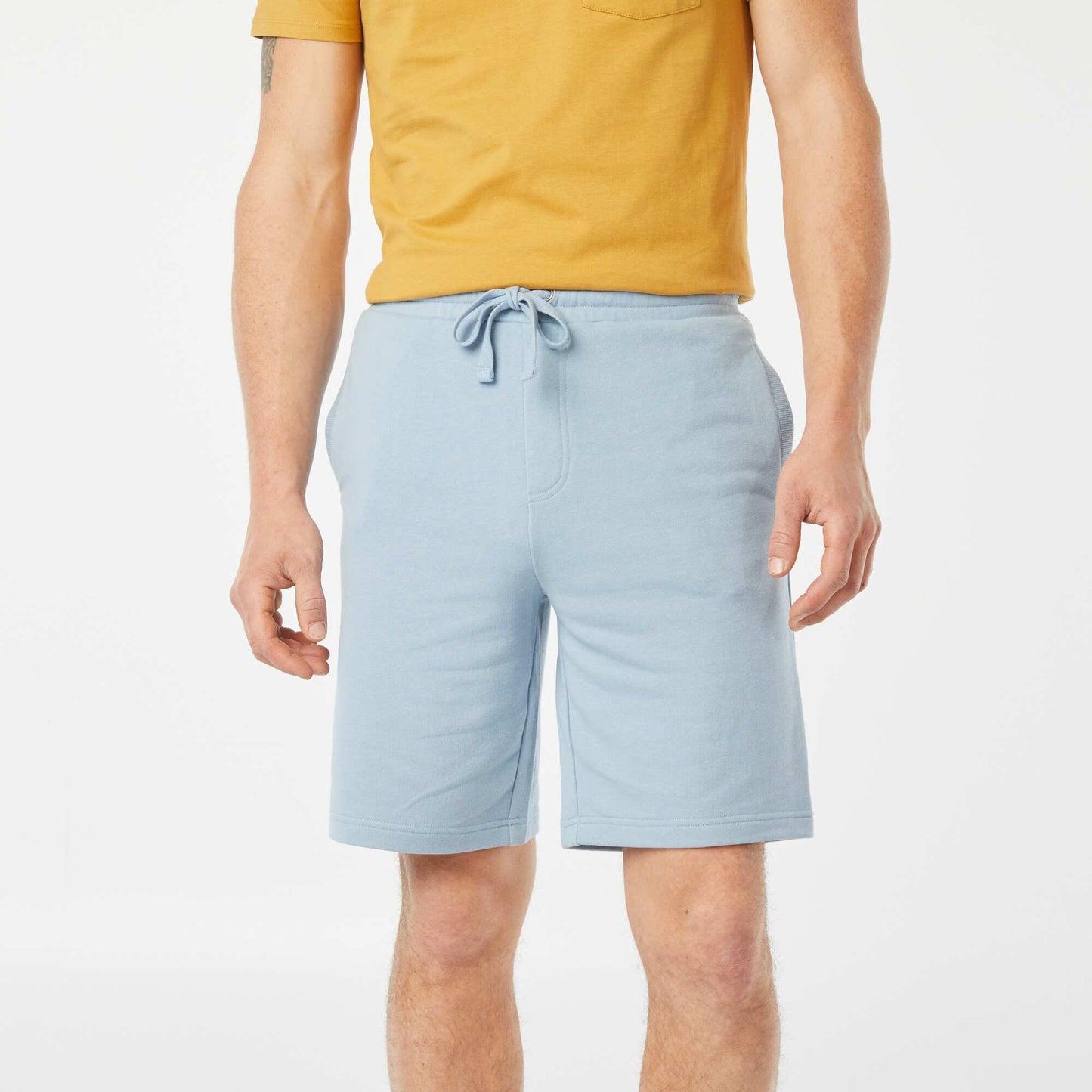 T-shirt manches courtes avec poche poitrine et broderie JAUNE
