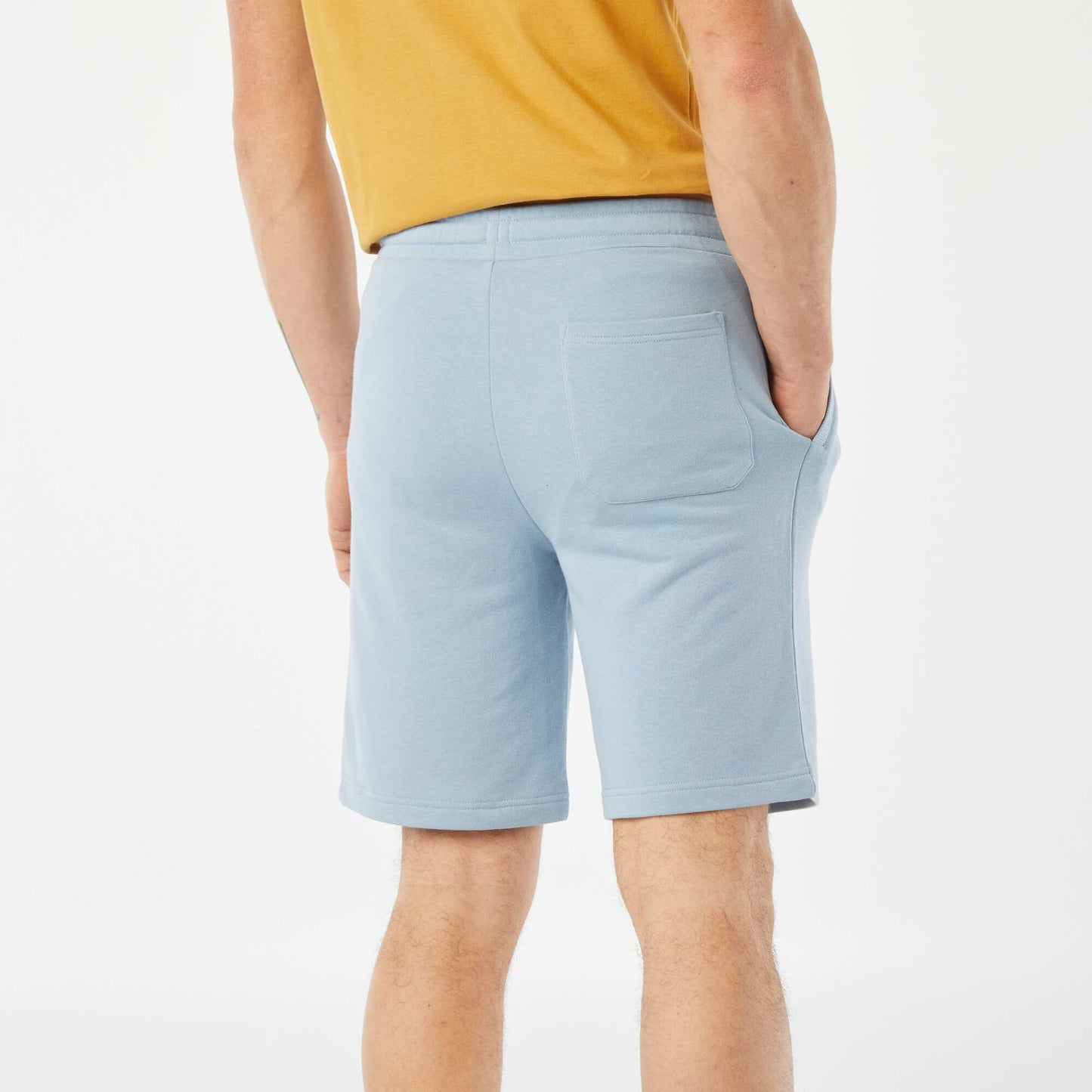 T-shirt manches courtes avec poche poitrine et broderie JAUNE