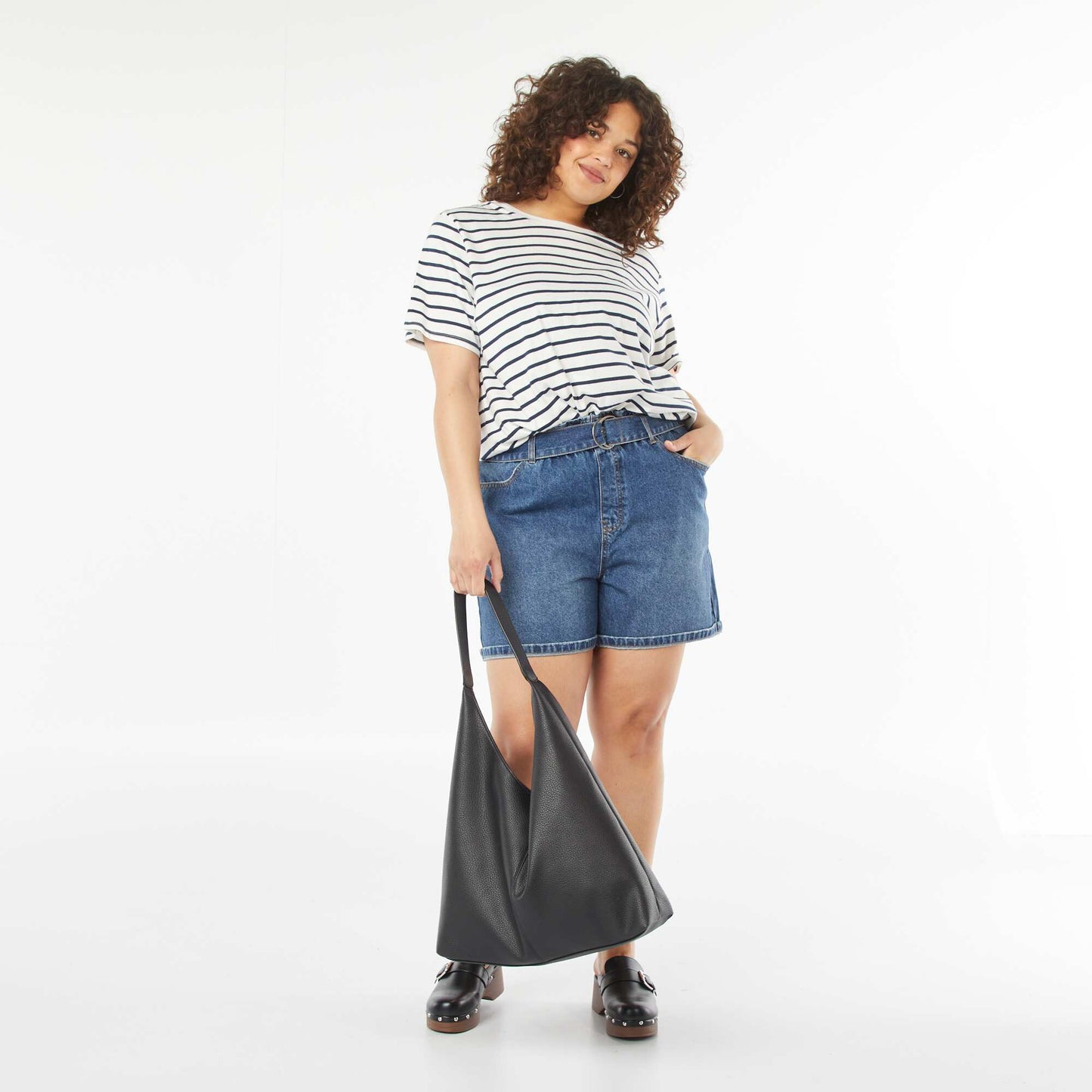 T-shirt à manches courtes avec imprimé BLANC RAYé