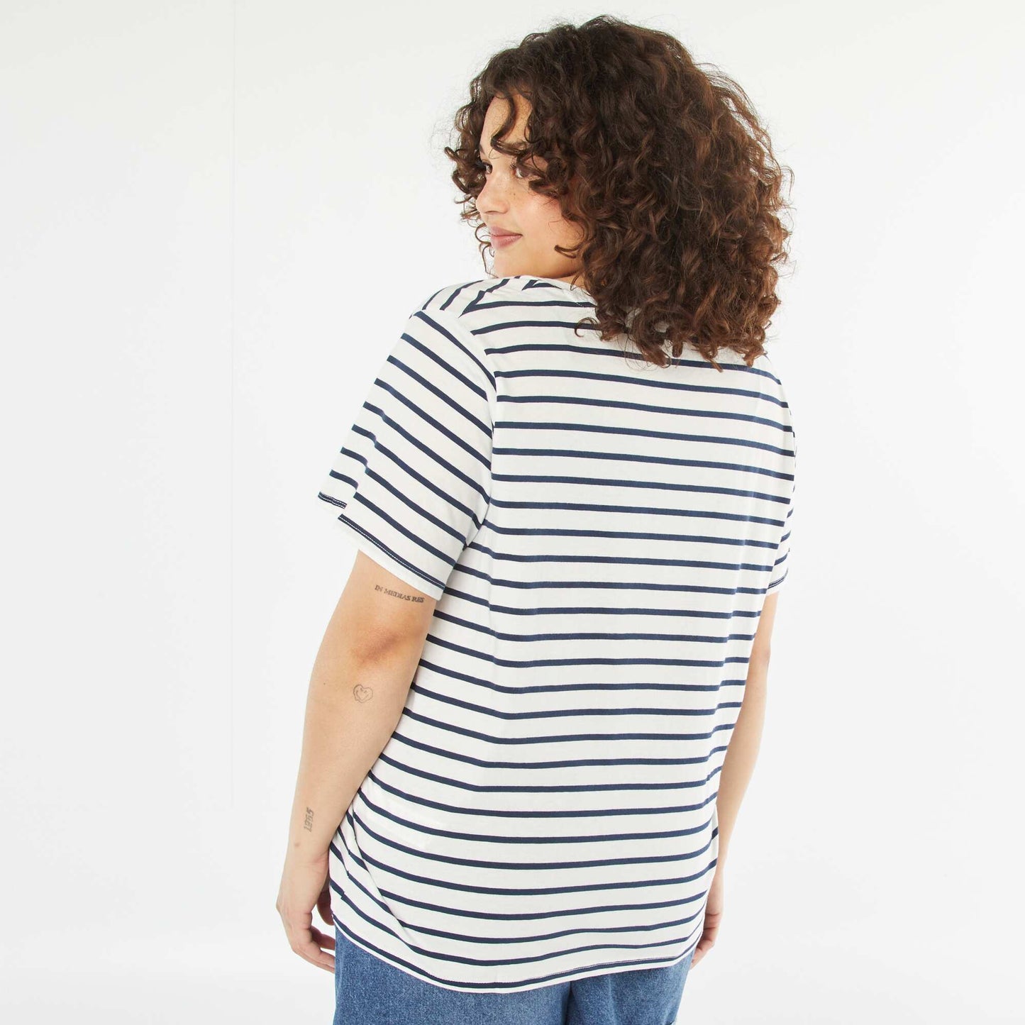 T-shirt à manches courtes avec imprimé BLANC RAYé