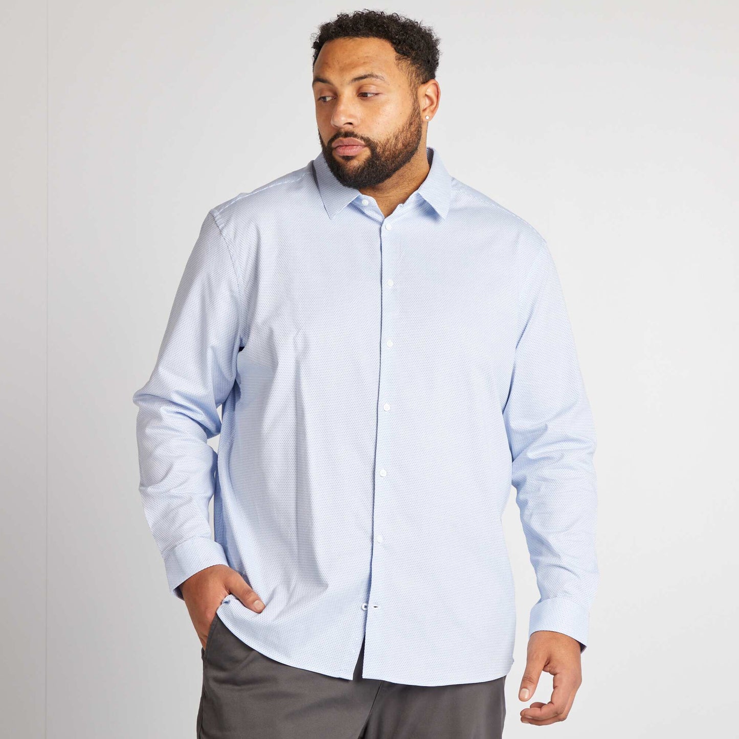 Chemise dobby coupe slim BLANC
