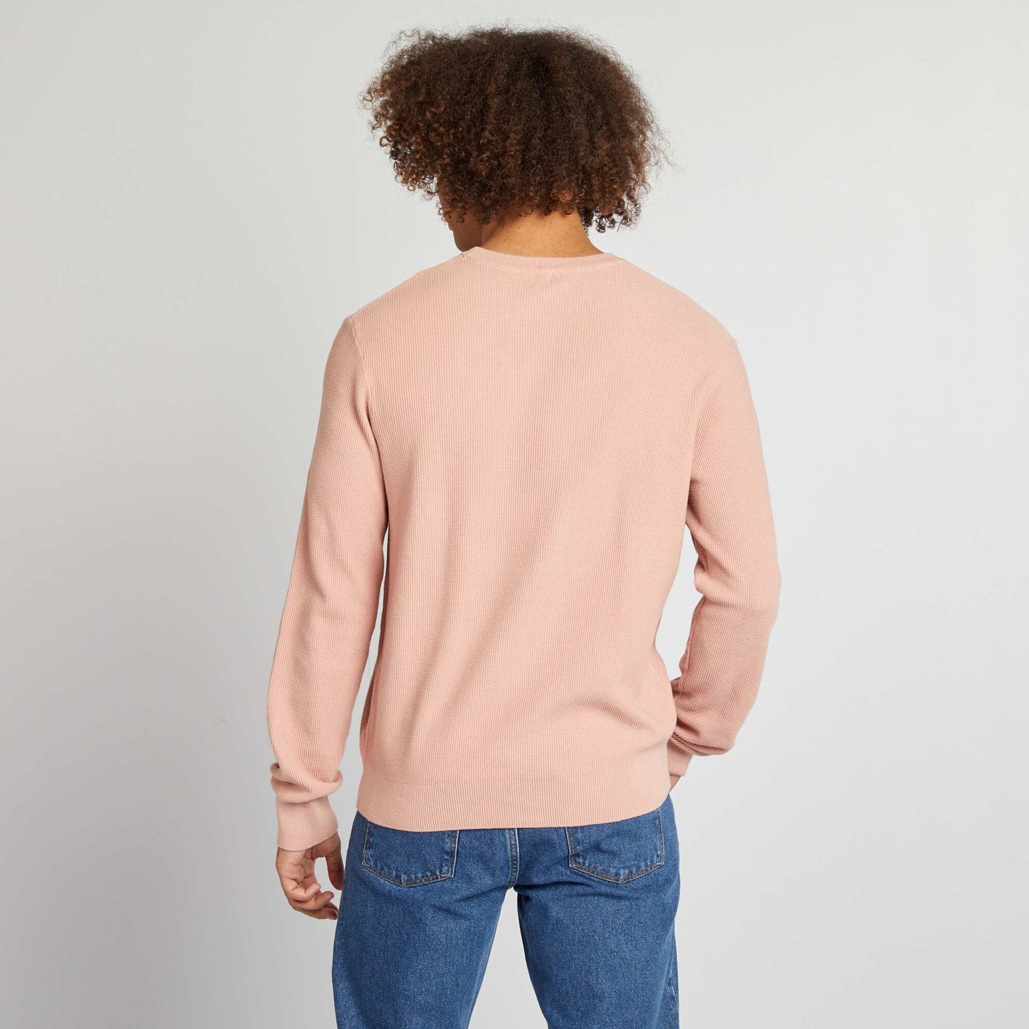Pull en maille piquée col rond ROSE