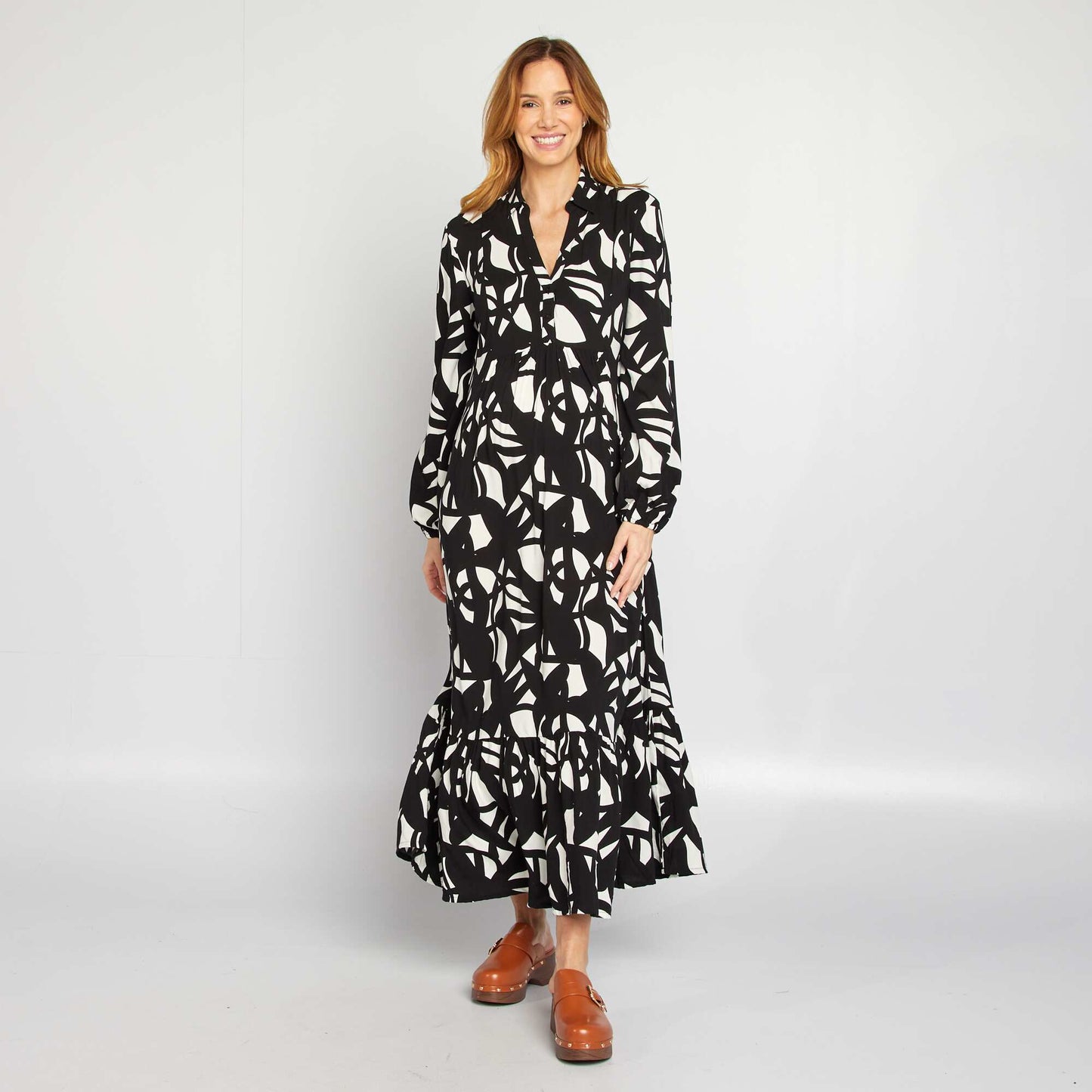 Robe chemise grossesse NOIR/BLANC