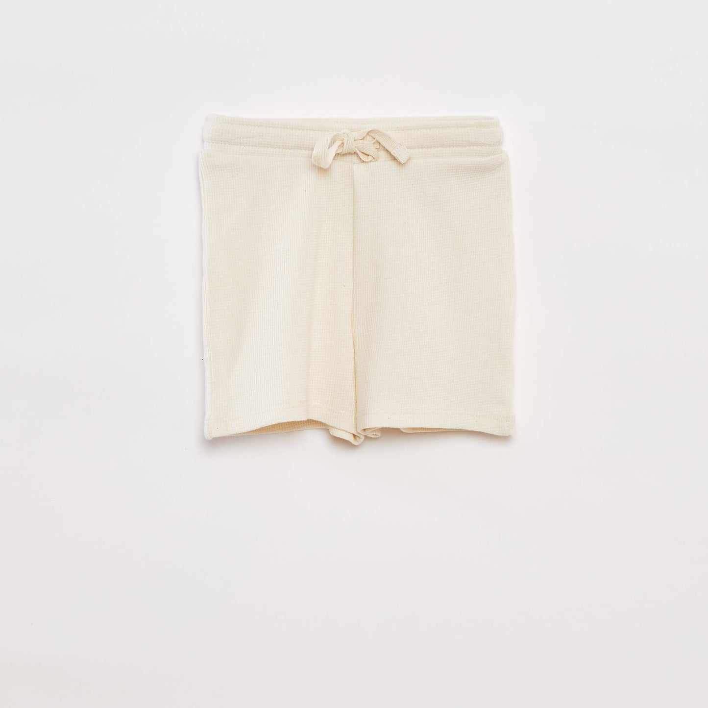 Ensemble pyjama court t-shirt + short en maille gaufrée - 2 pièces BLANC
