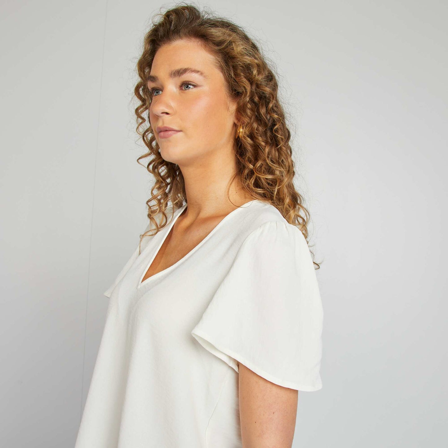 Blouse légère volante BLANC