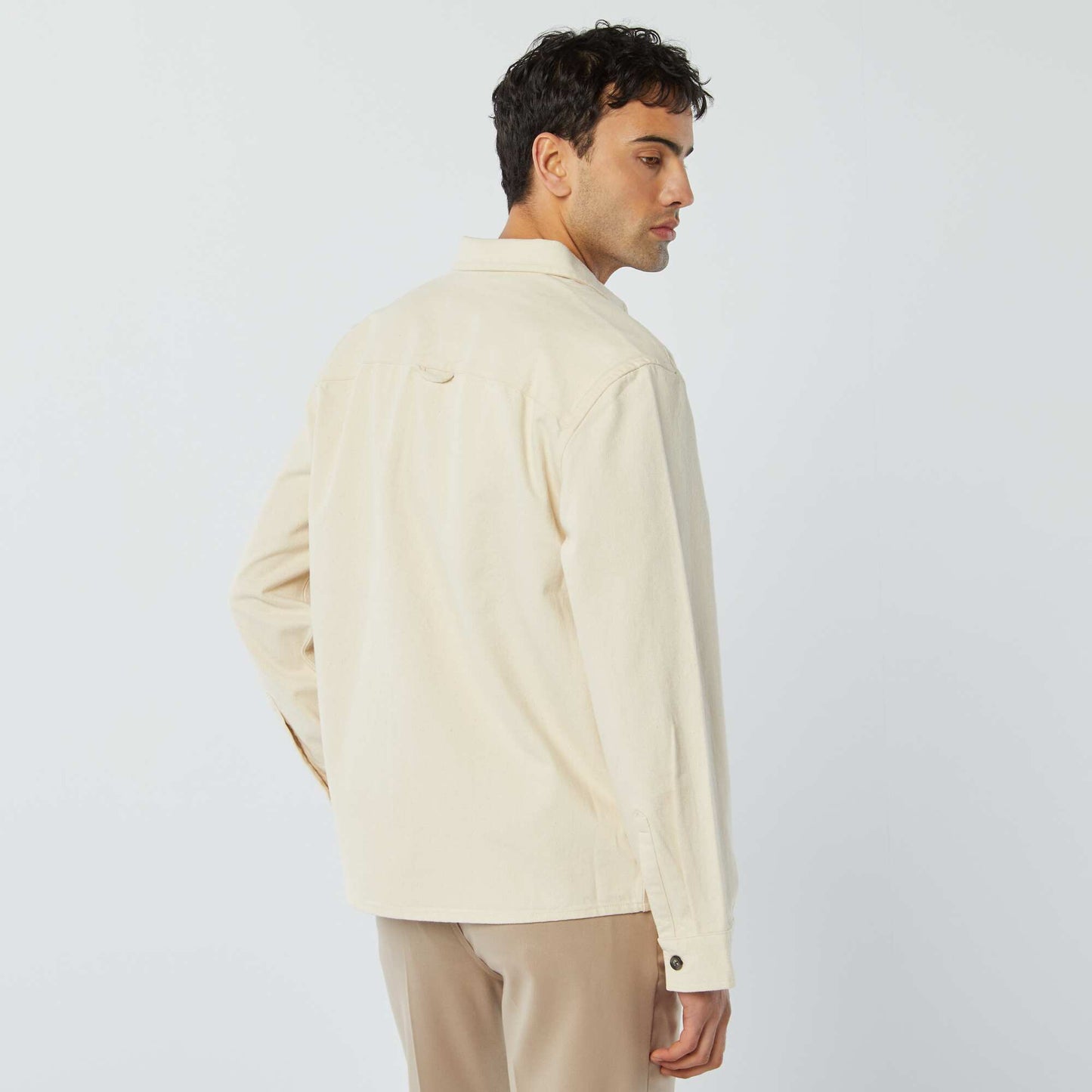 Surchemise en twill avec poches à rabat BLANC