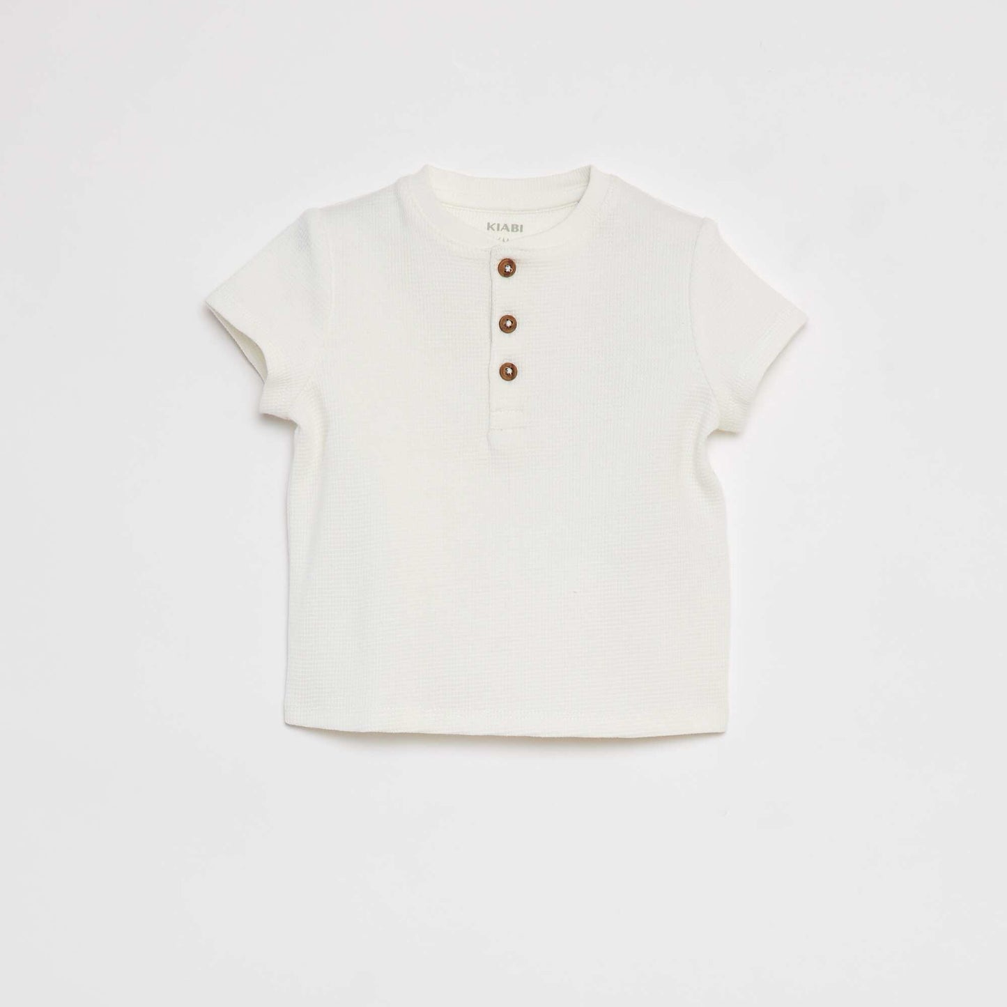 T-shirt en maille gaufrée BLANC