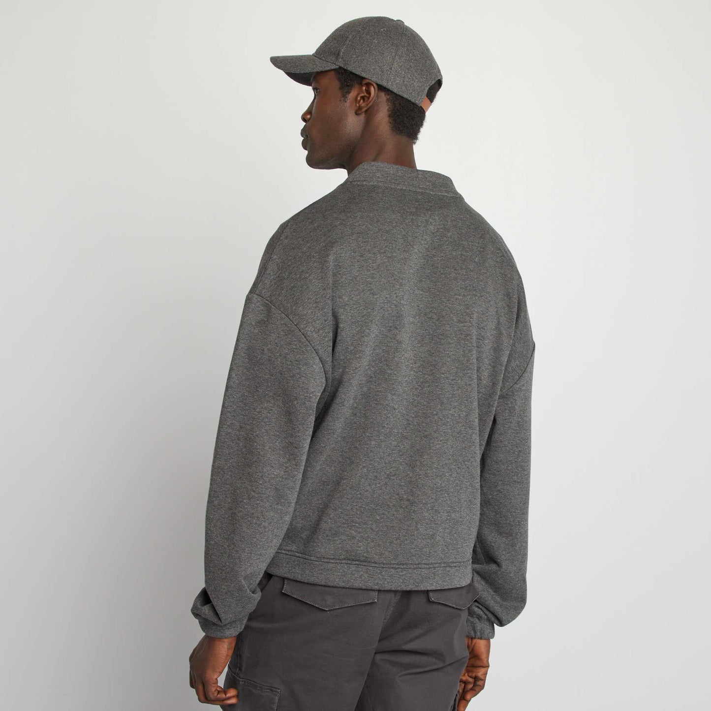 Gilet cardigan en maille chinée GRIS FONCé