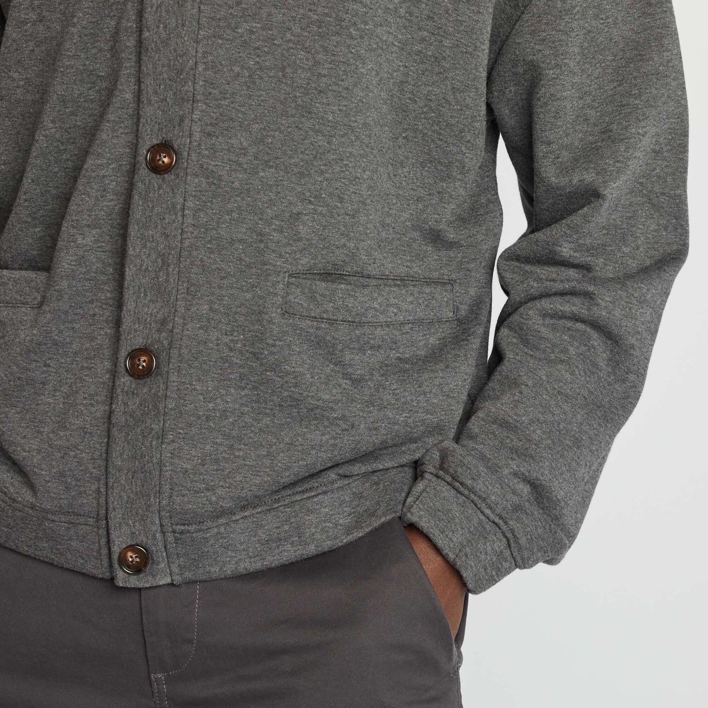 Gilet cardigan en maille chinée GRIS FONCé