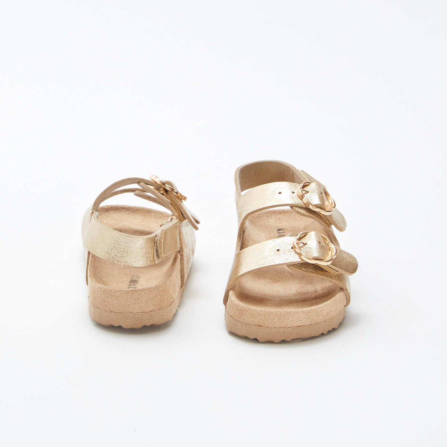 Sandales brillantes avec boucles fleurs BEIGE