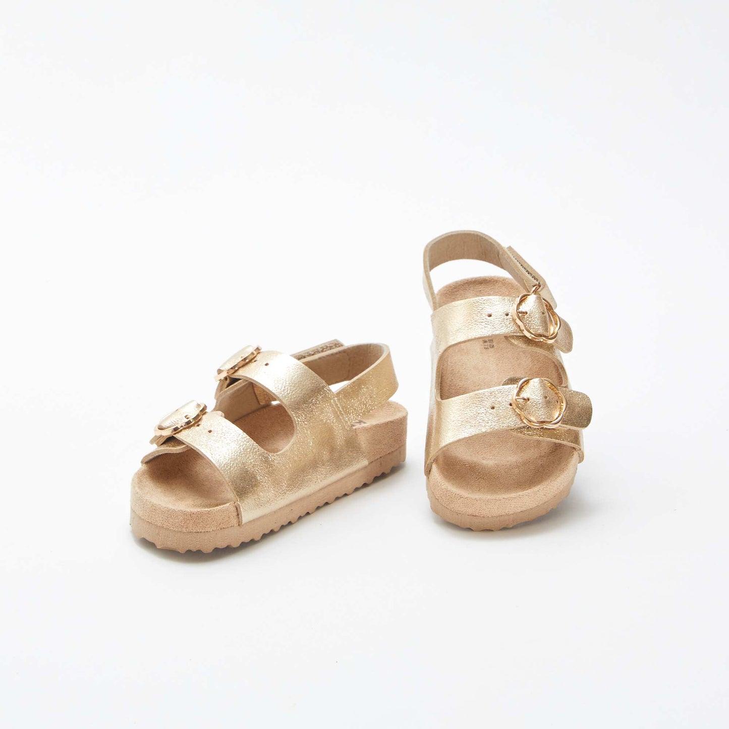 Sandales brillantes avec boucles fleurs BEIGE
