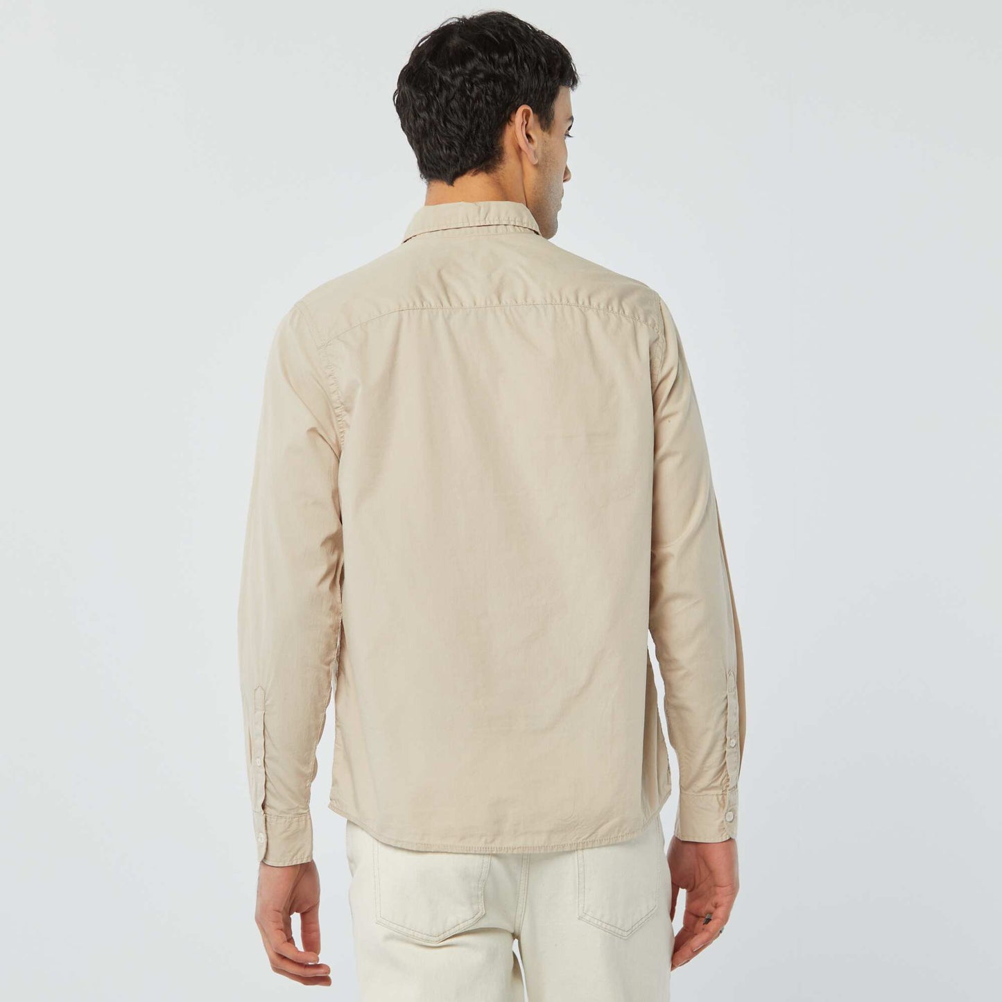 Chemise regular en popeline BEIGE