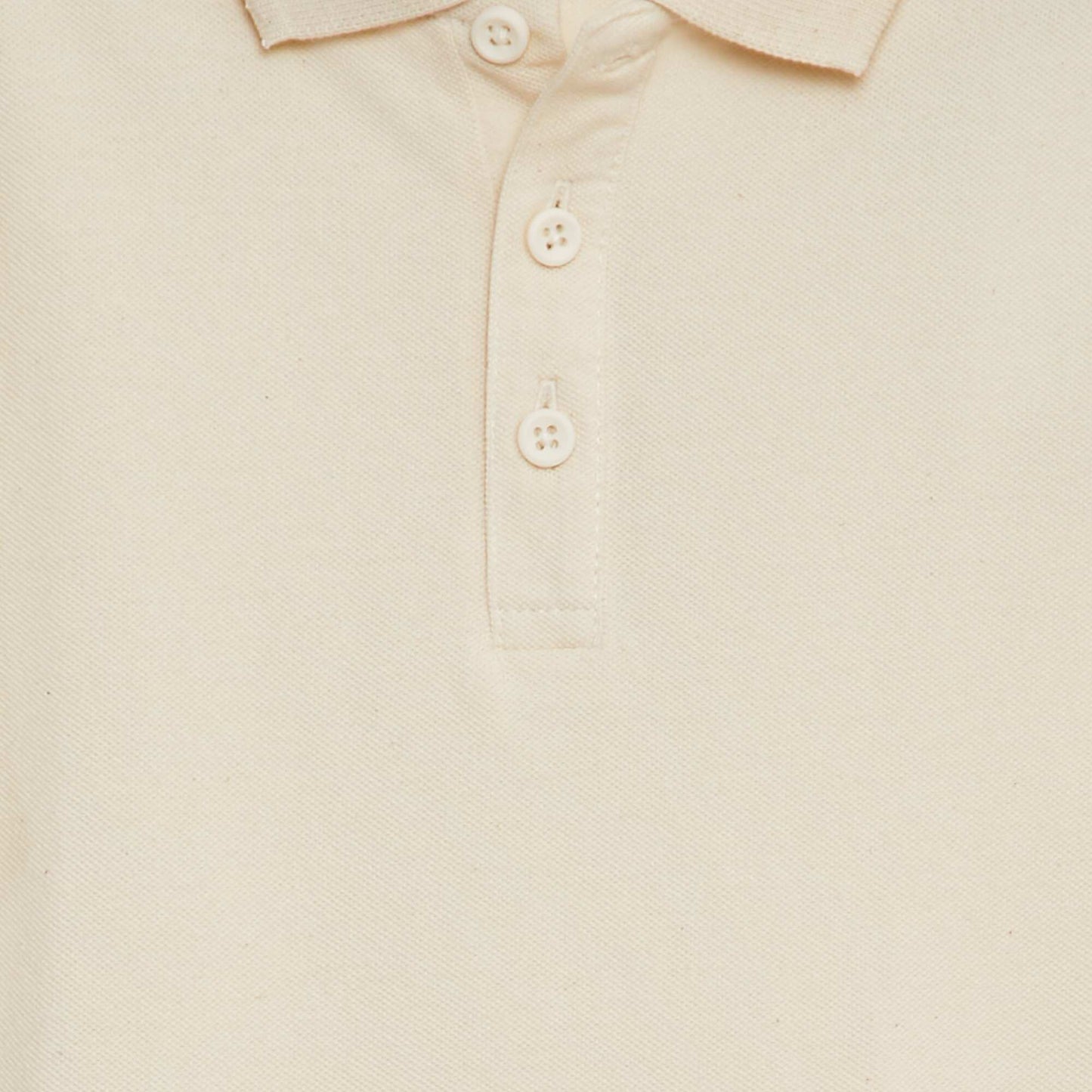 Polo uni en maille piquée BEIGE