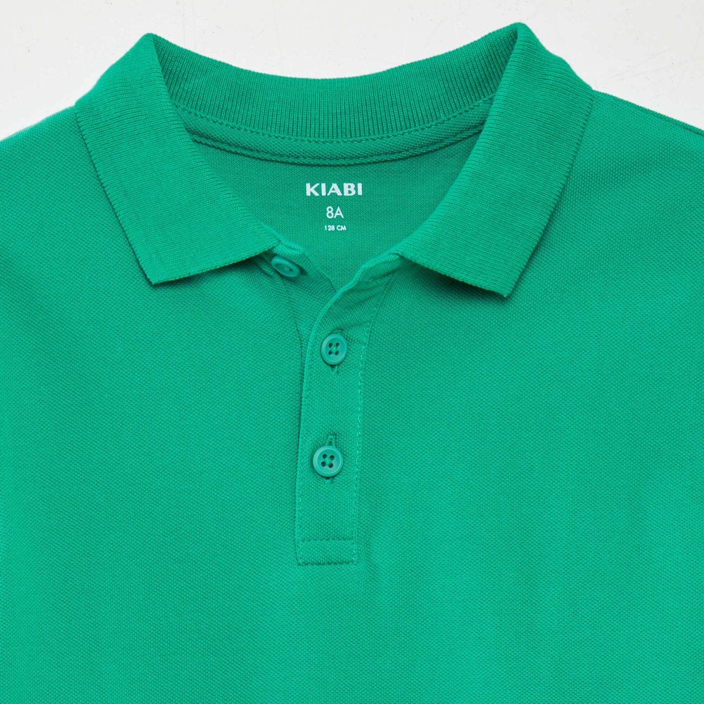 Polo uni en maille piquée Vert