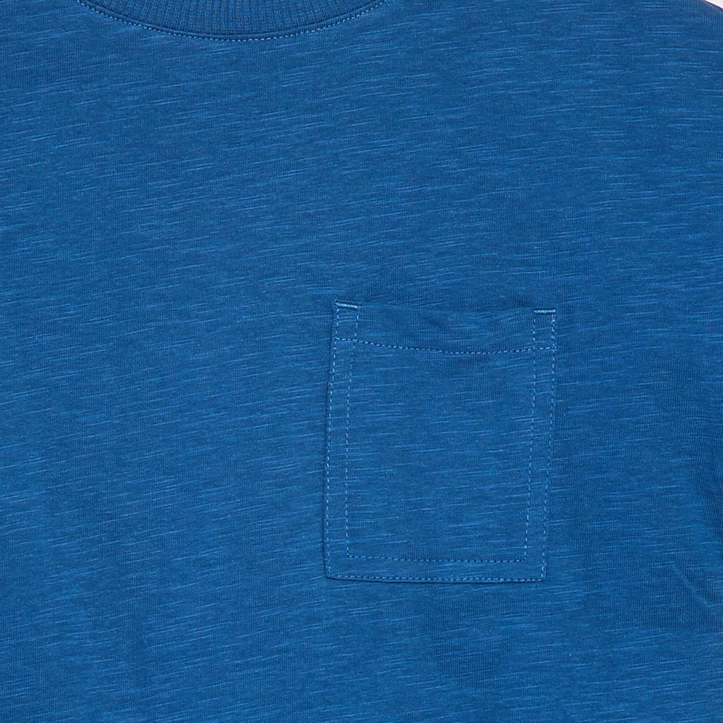 T-shirt uni avec poche BLEU