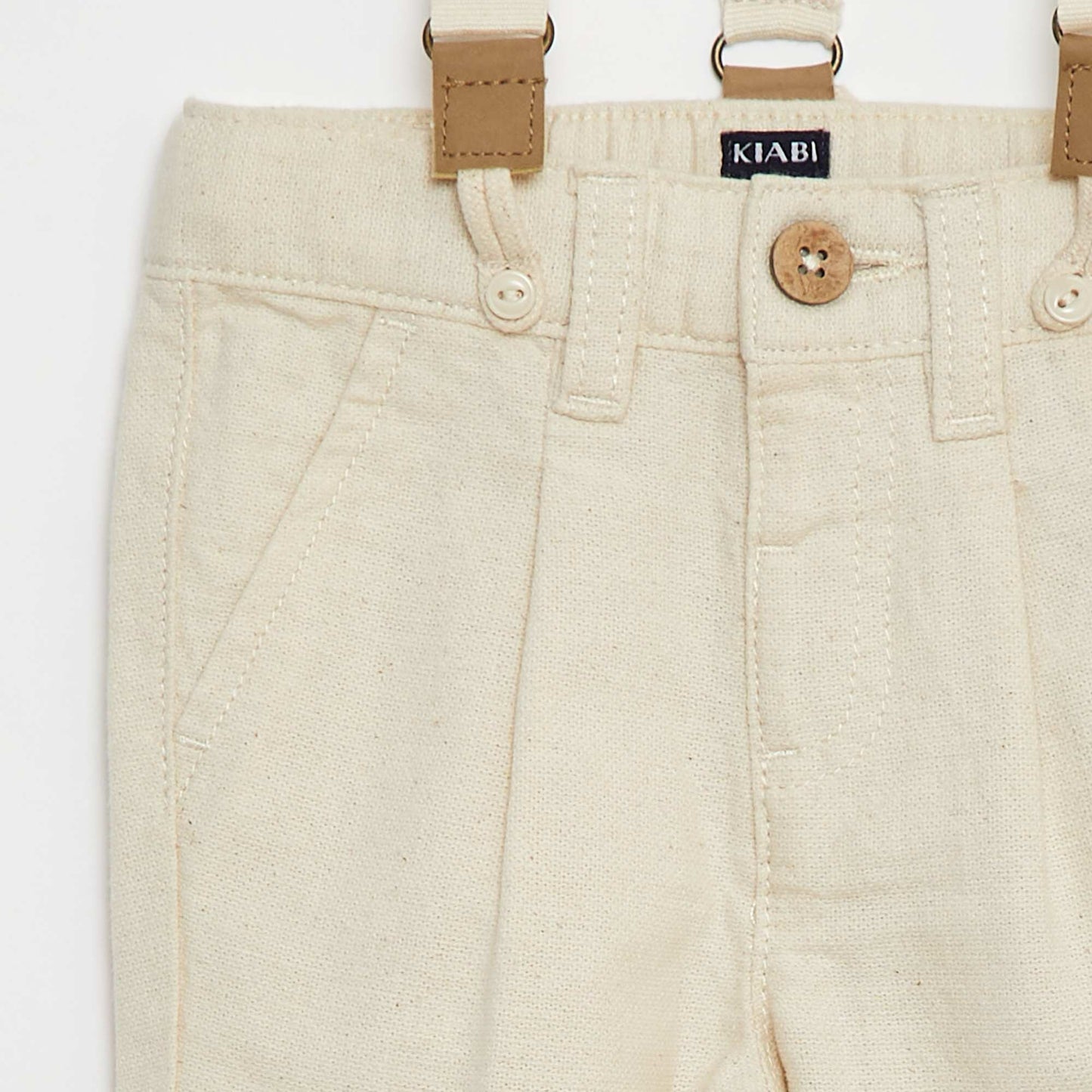 Pantalon avec bretelles BLANC