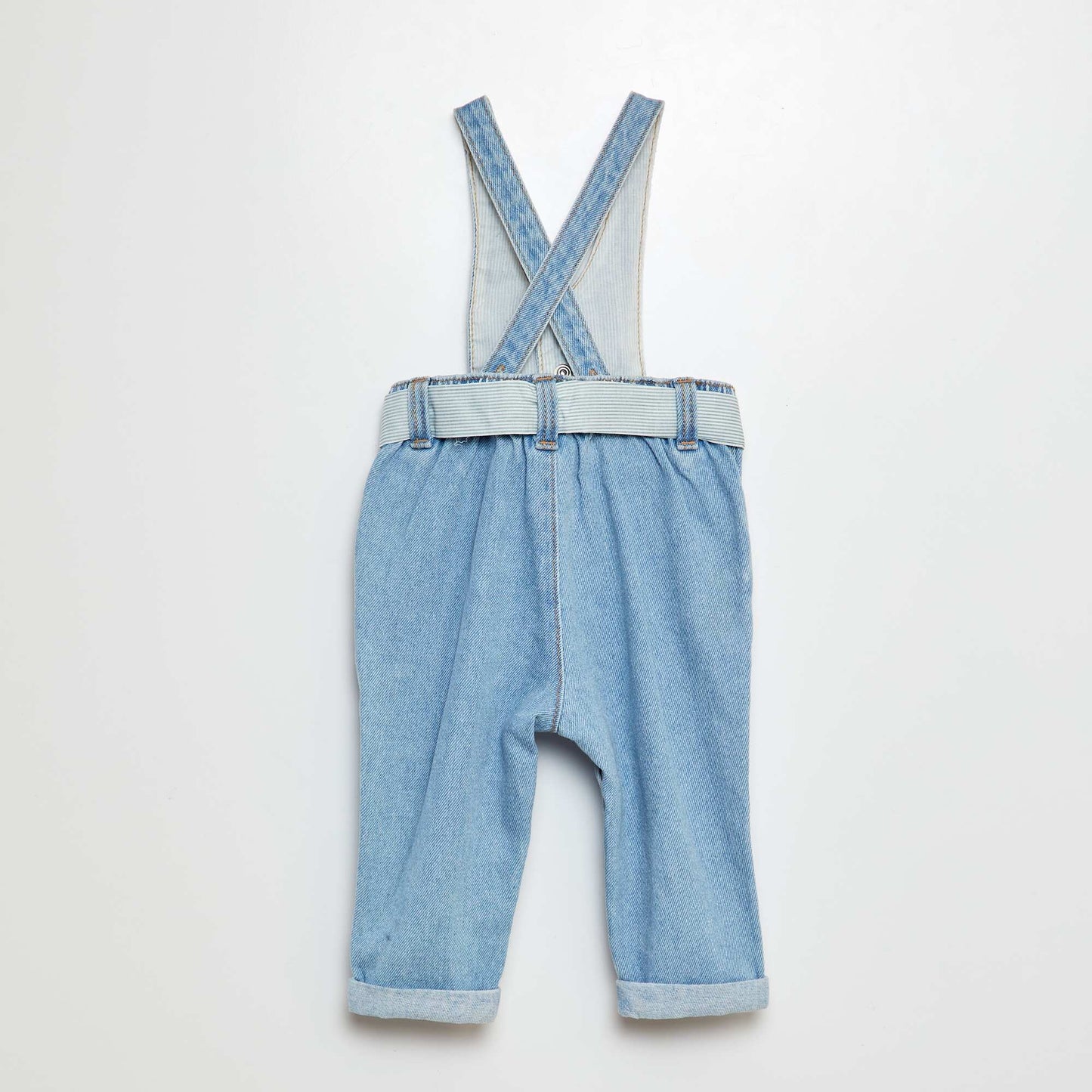 Salopette en denim avec ceinture BLEU