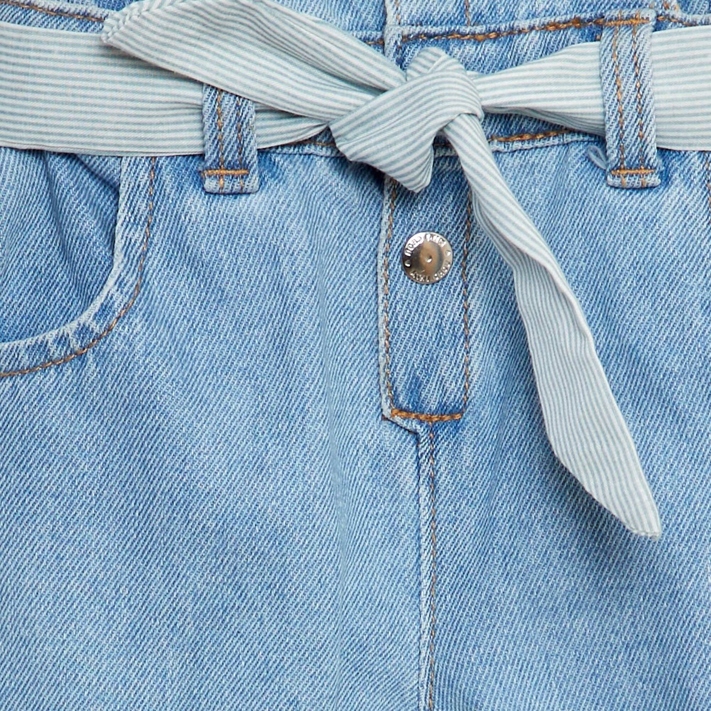 Salopette en denim avec ceinture BLEU