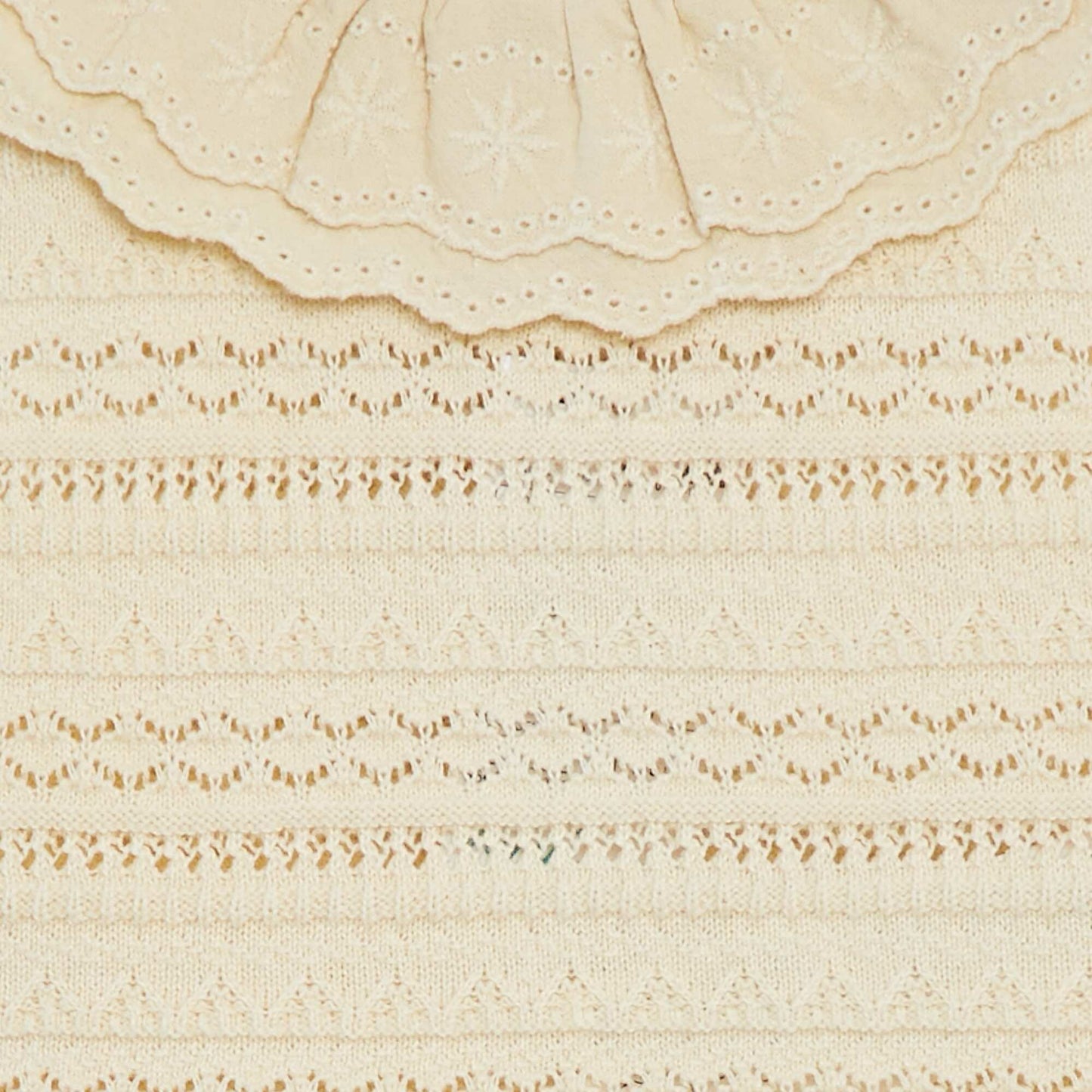 Pull sans manches en maille ajourée BLANC