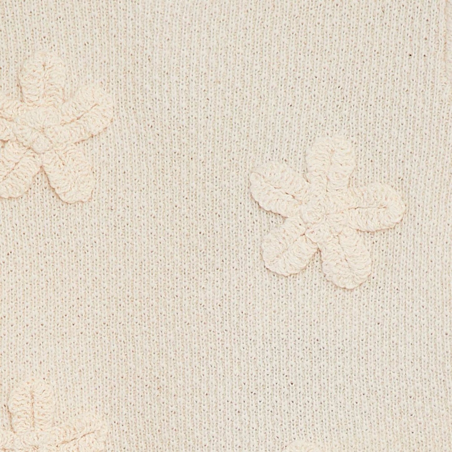 Pull en maille avec broderie fleurs BLANC