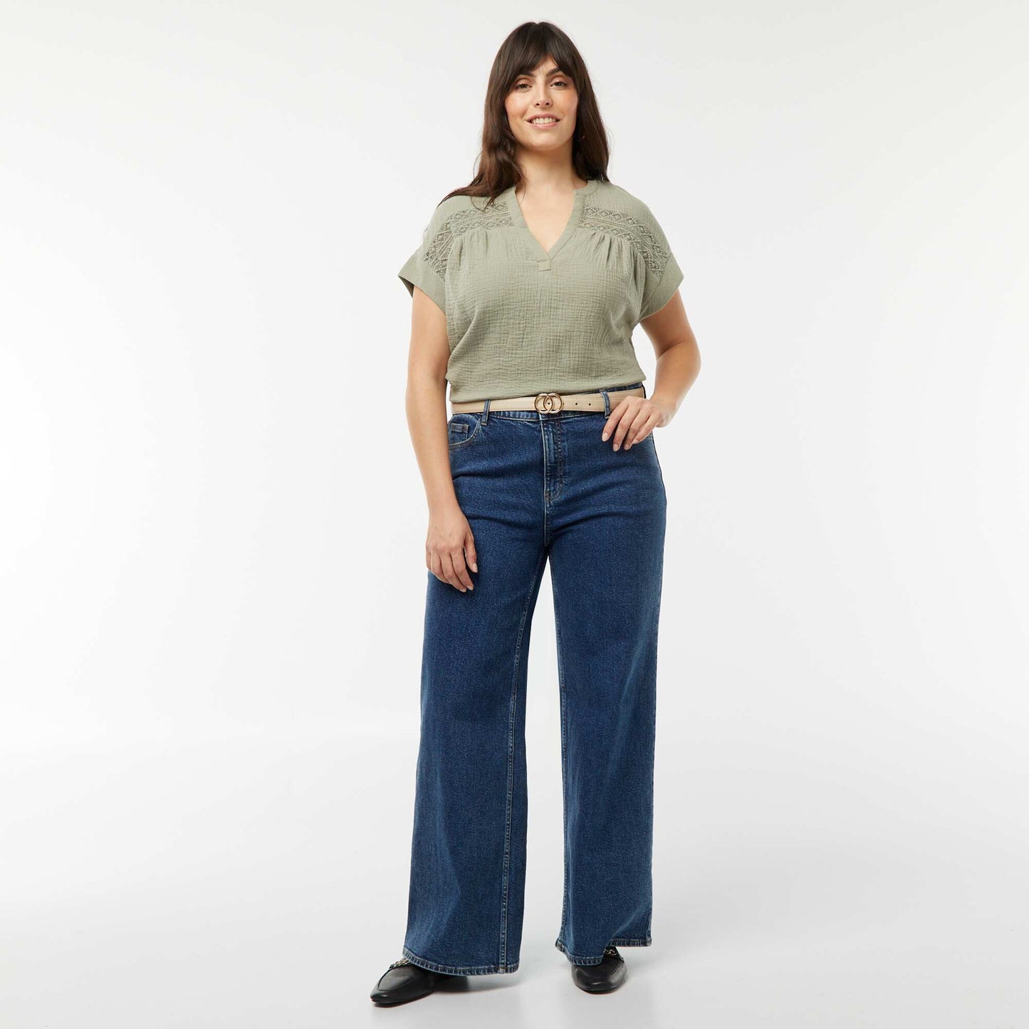 Blouse en double gaze de coton VERT