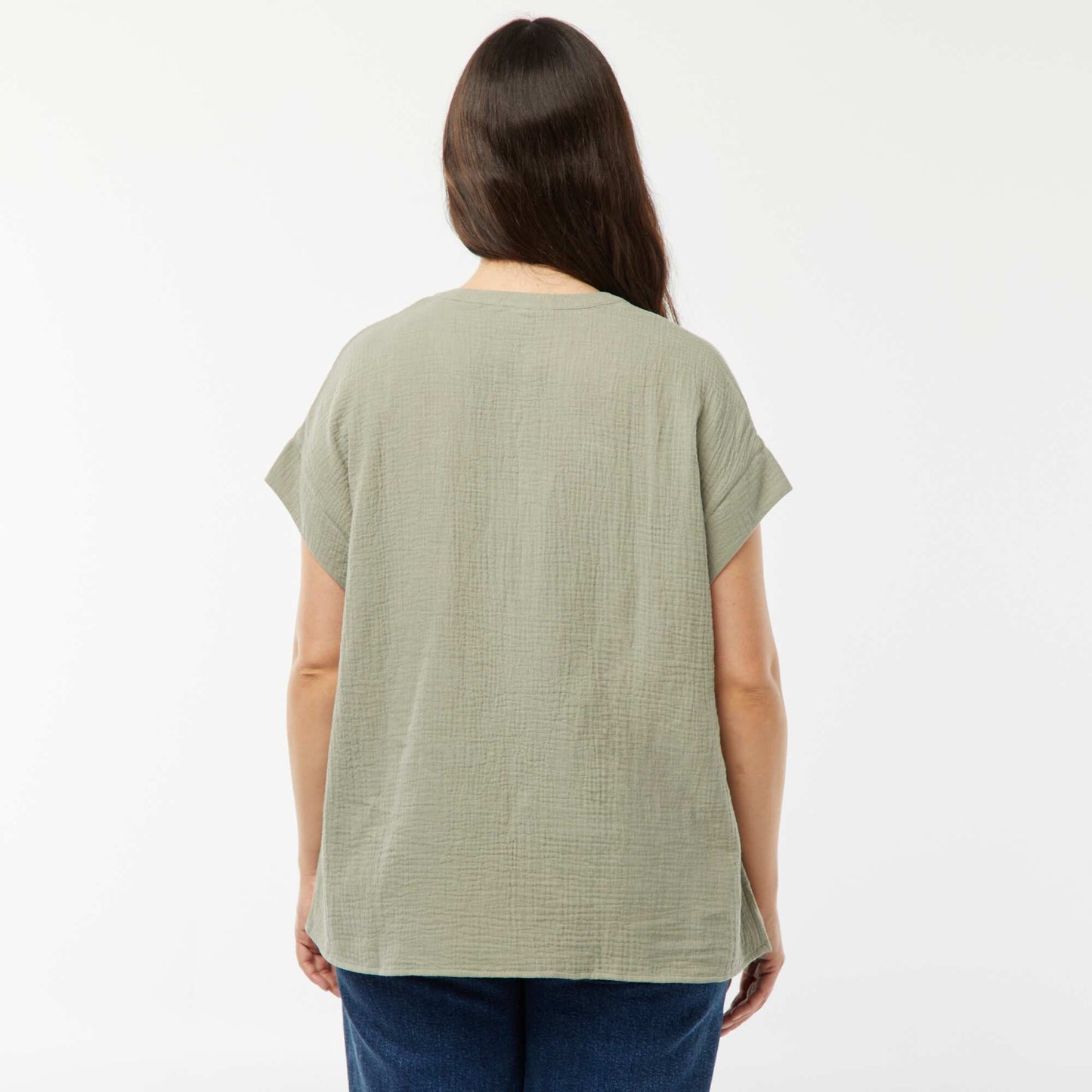 Blouse en double gaze de coton VERT