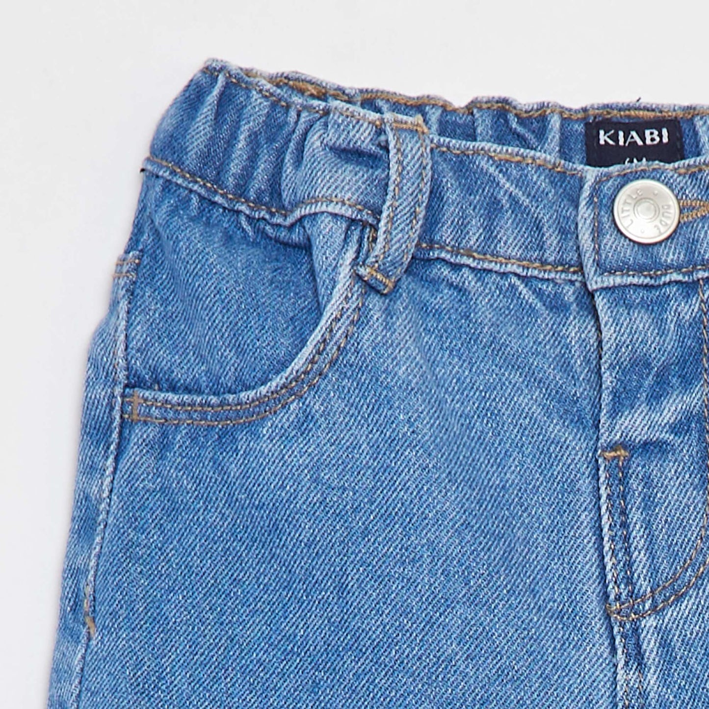 Short en jean avec taille ajustable BLEU