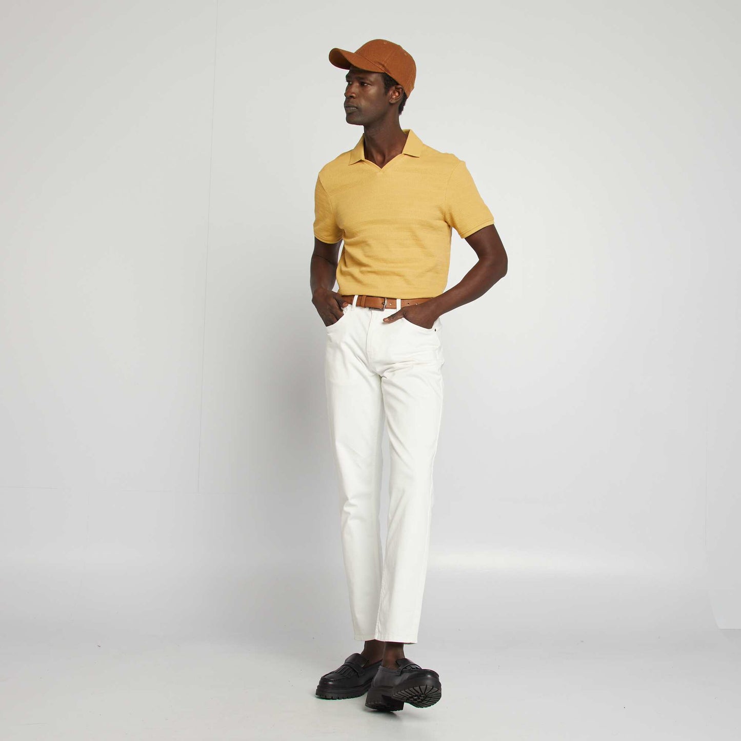 Polo en maille piquée JAUNE
