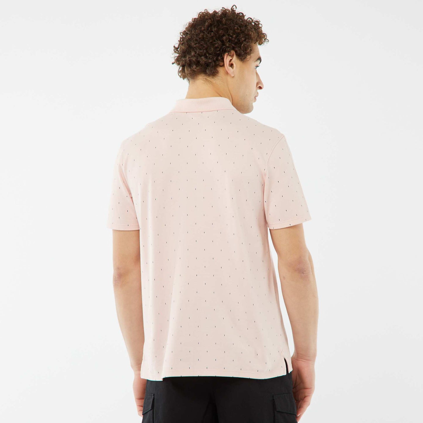 Polo en piqué de coton avec imprimé ROSE