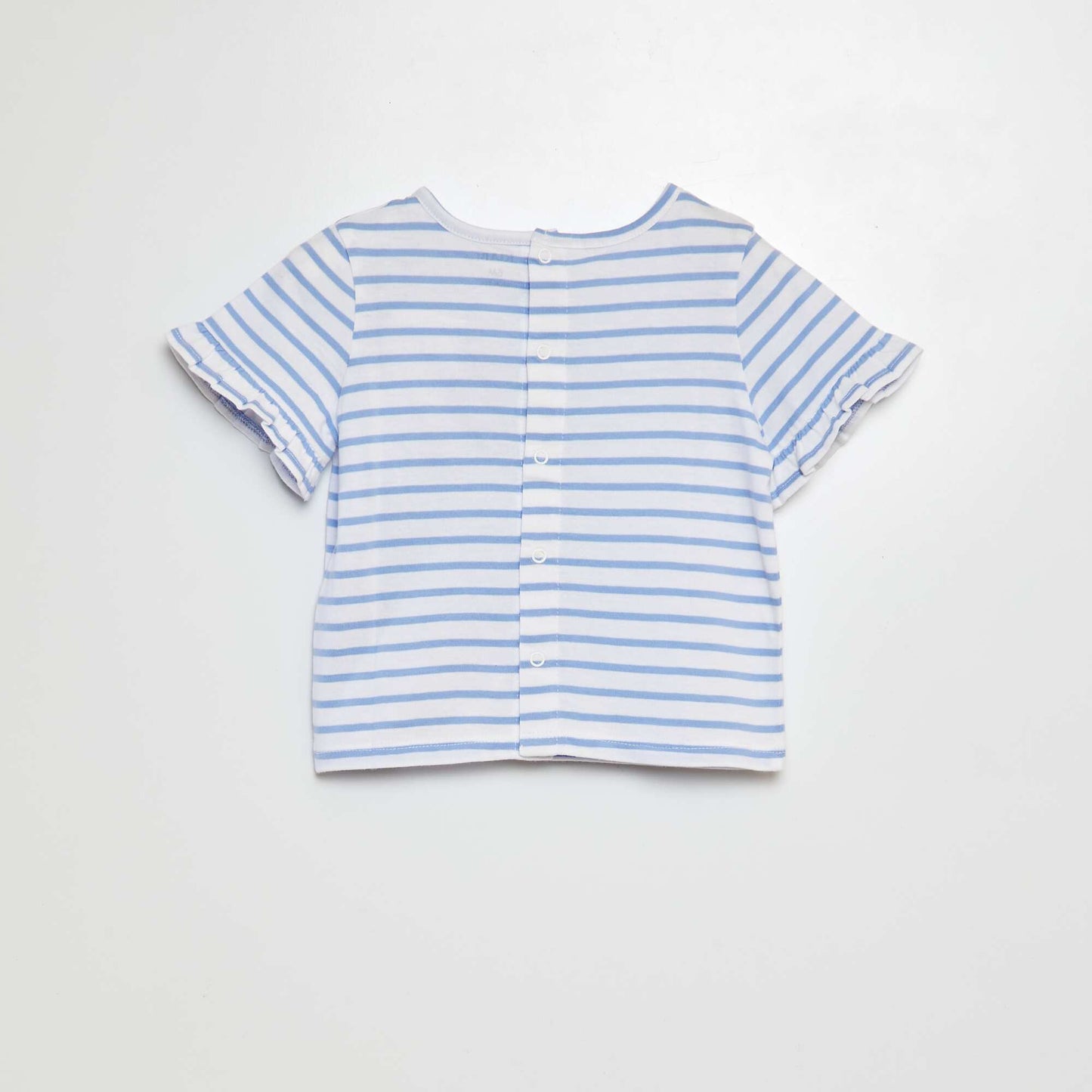 T-shirt manches courtes volantées à imprimé BLANC