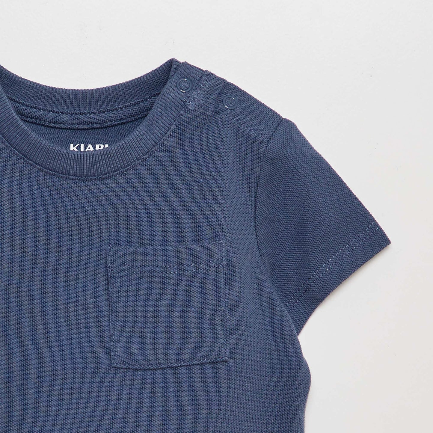 T-shirt à manches courtes uni BLEU