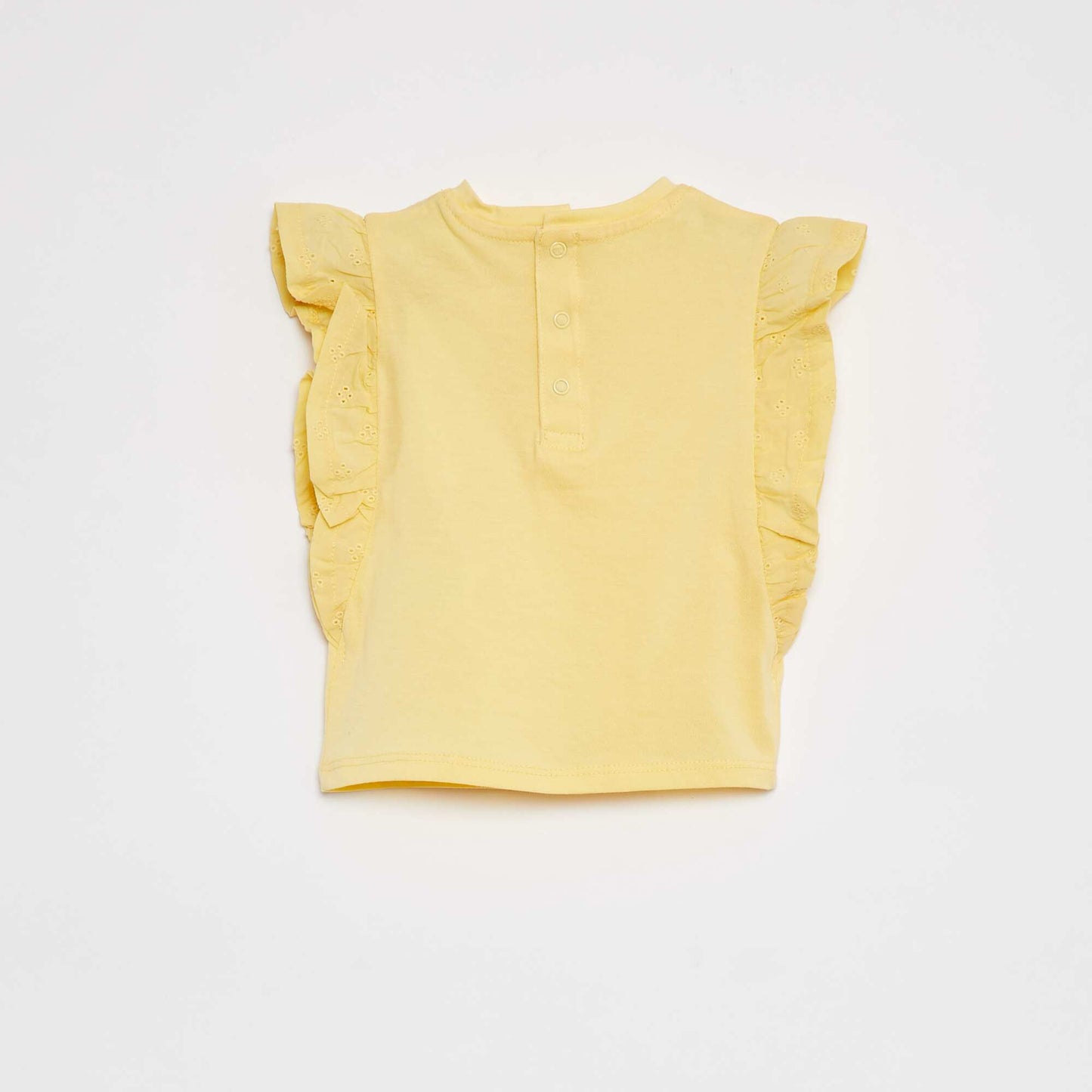 T-shirt avec broderies anglaises JAUNE