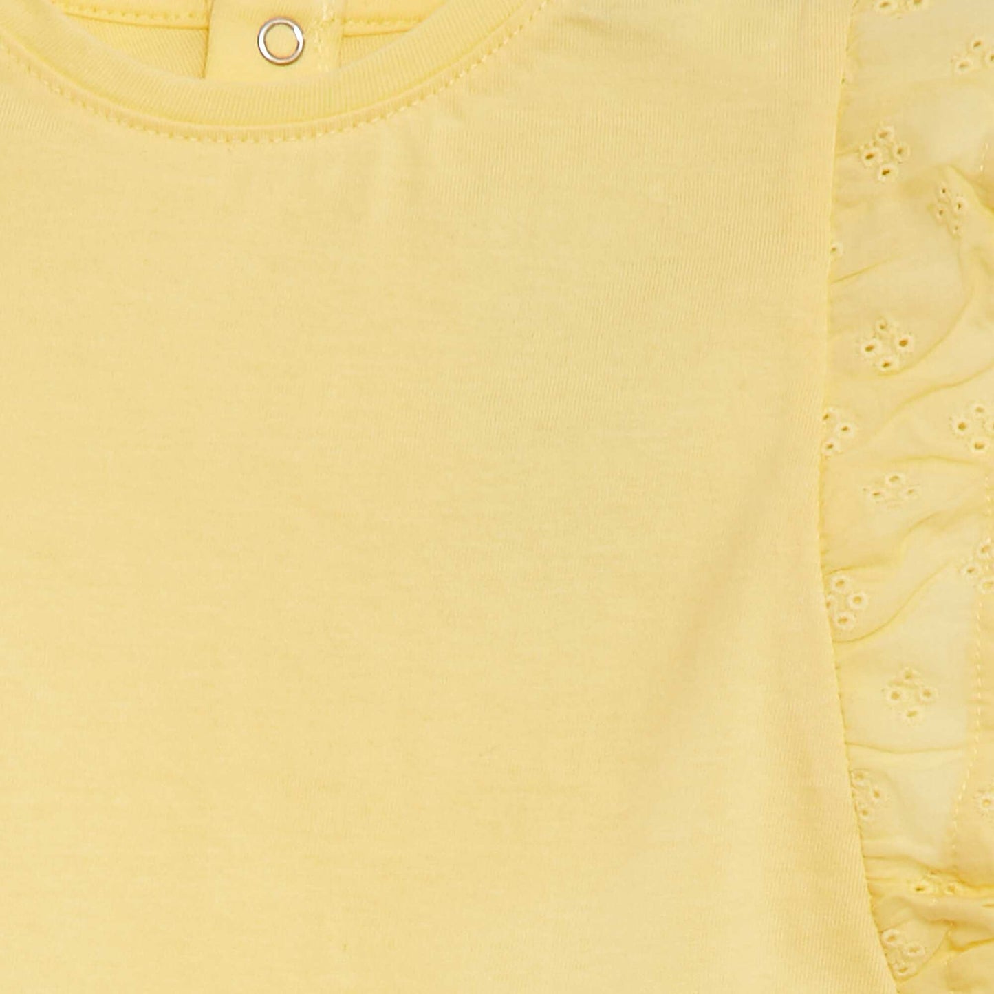 T-shirt avec broderies anglaises JAUNE