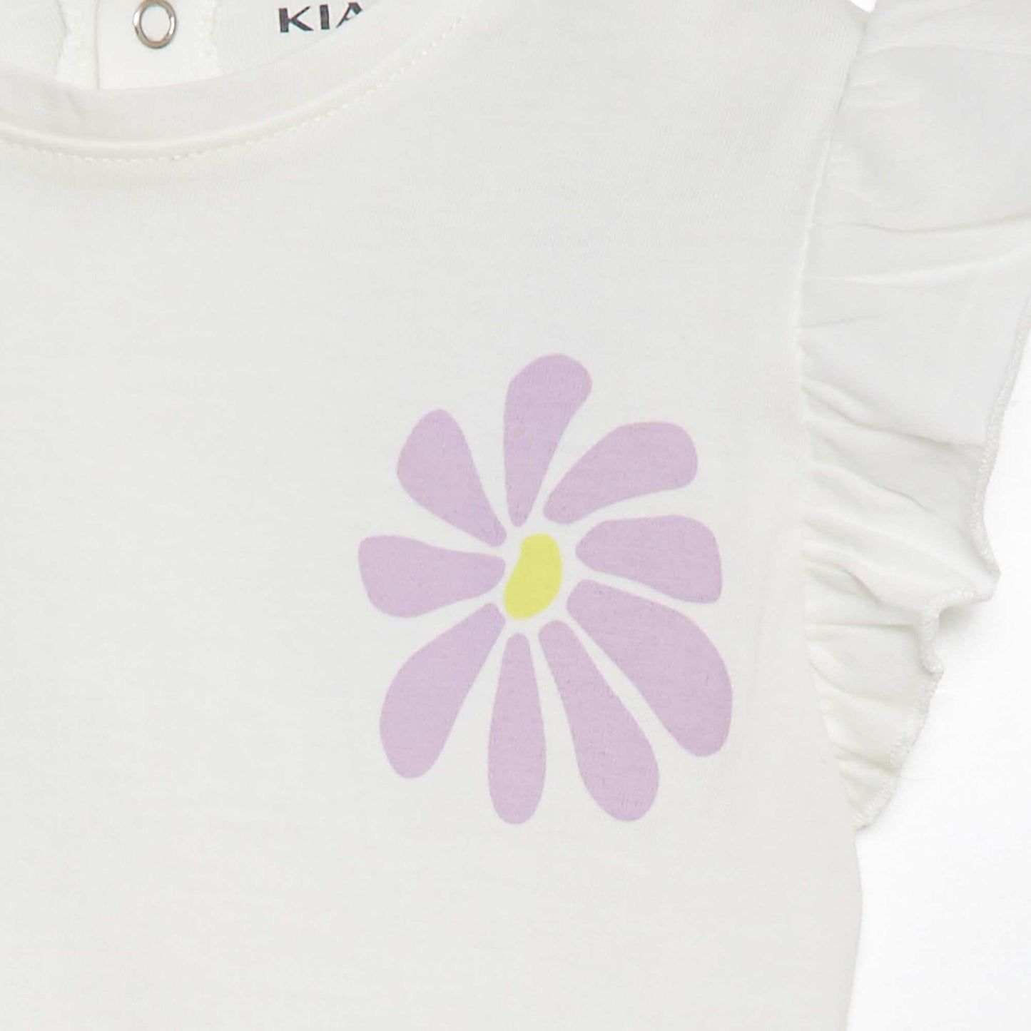 T-shirt avec manches volantées BLANC