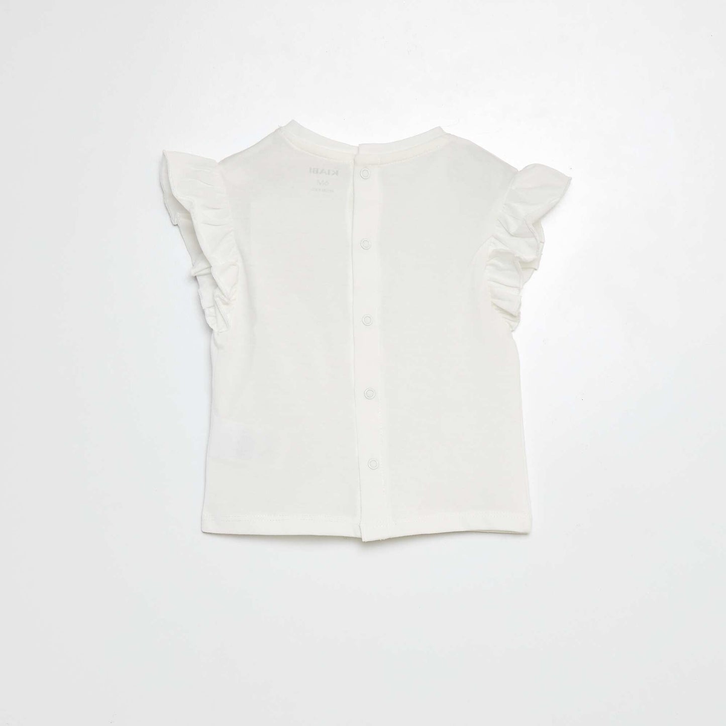 T-shirt avec manches volantées BLANC