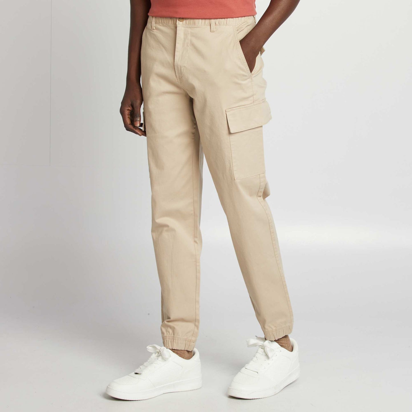 Pantalon stretch multipoches BEIGE
