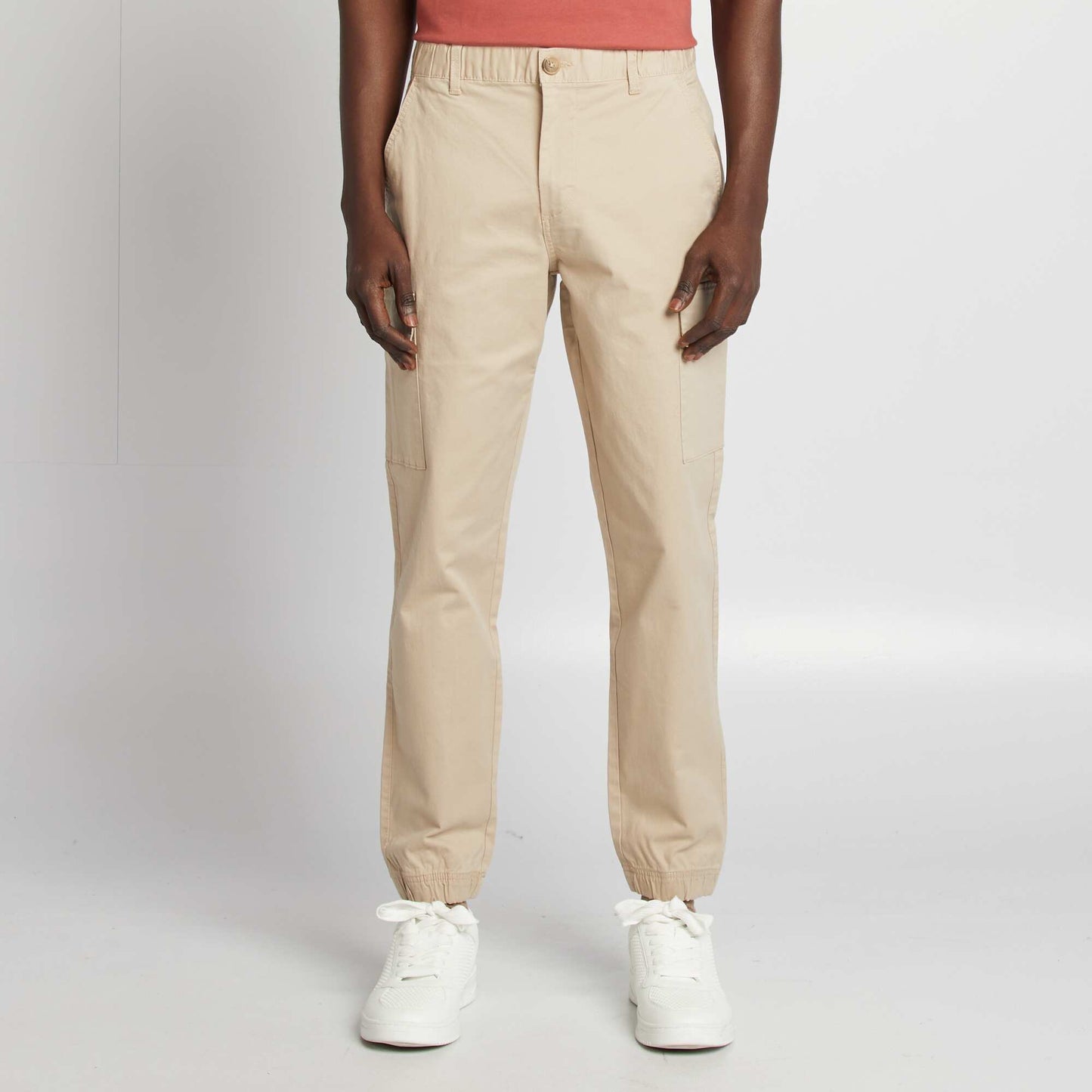 Pantalon stretch multipoches BEIGE