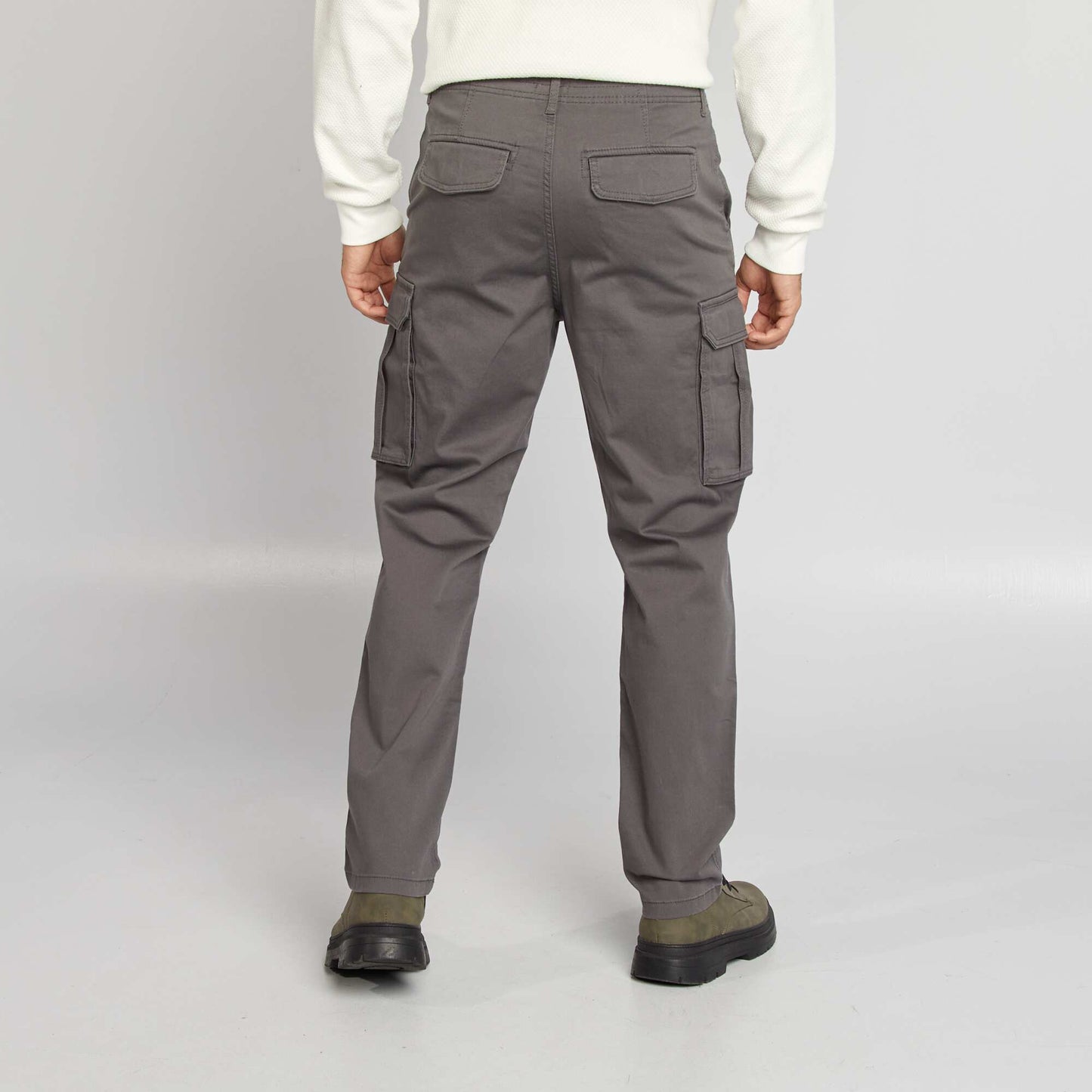 Pantalon multi-poches en dobby GRIS