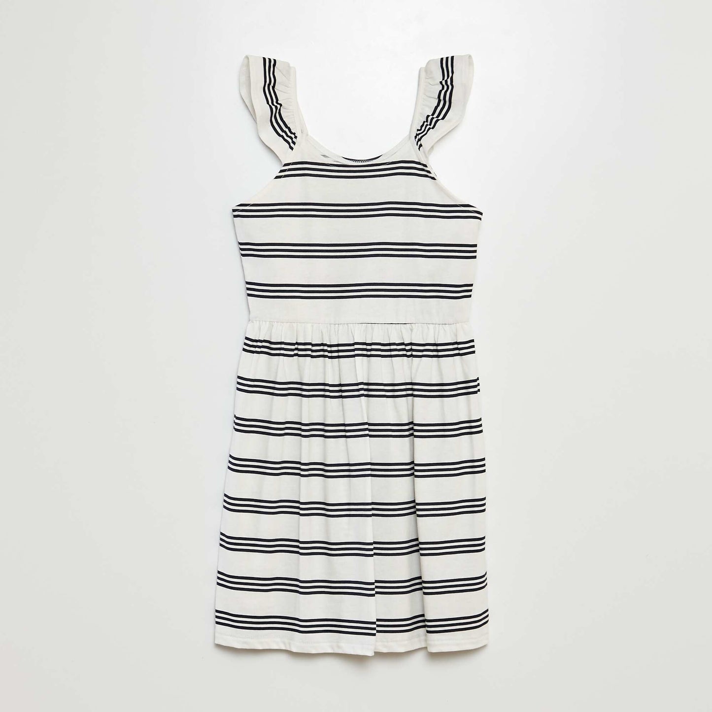 Robe à bretelles volantées à motif BLEU