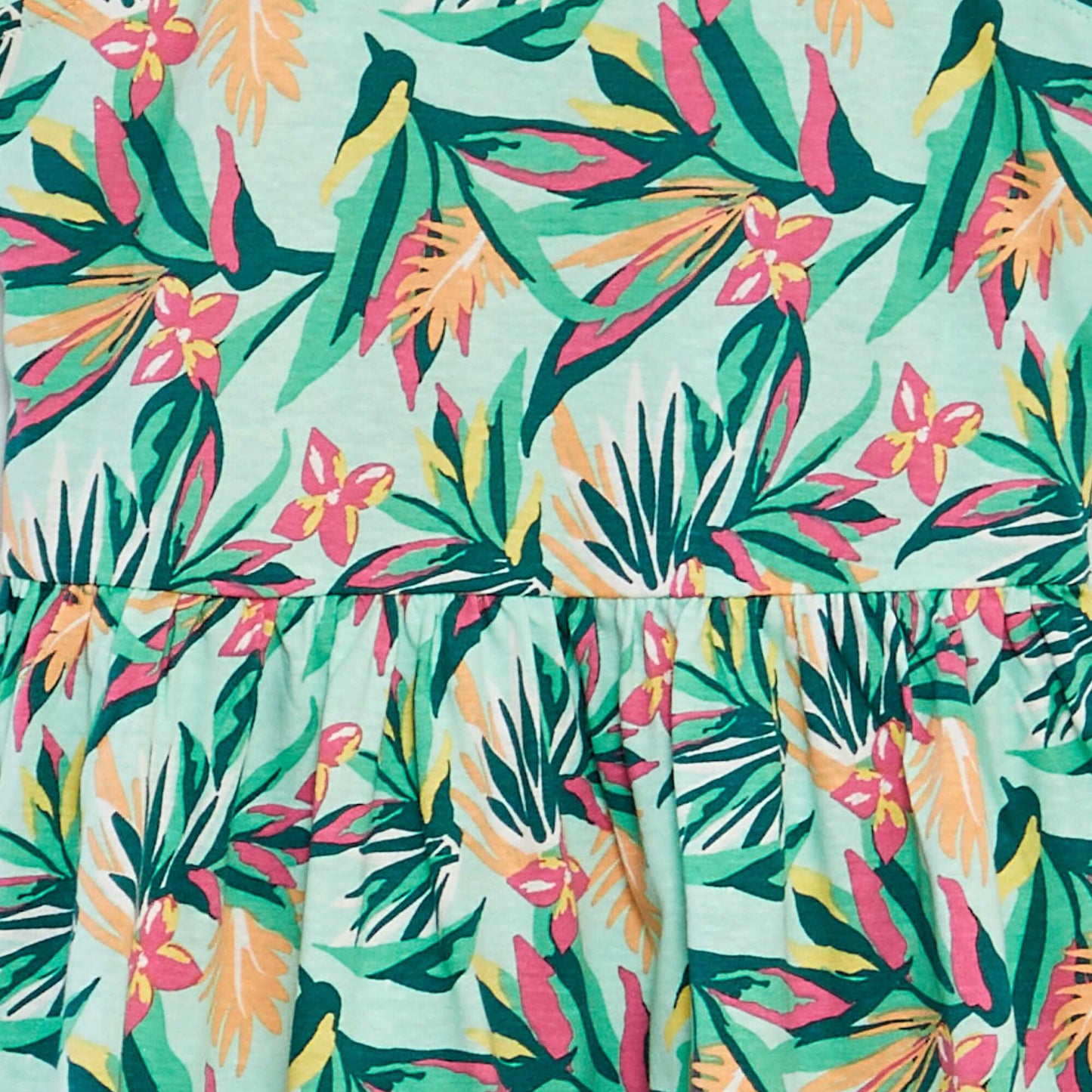 Robe à bretelles volantées à motif VERT