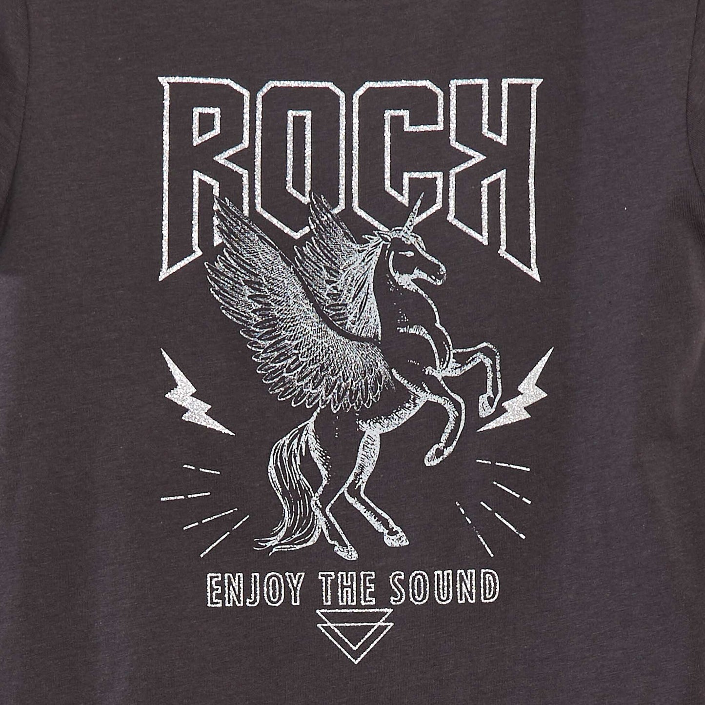 T-shirt manches courtes imprimé NOIR