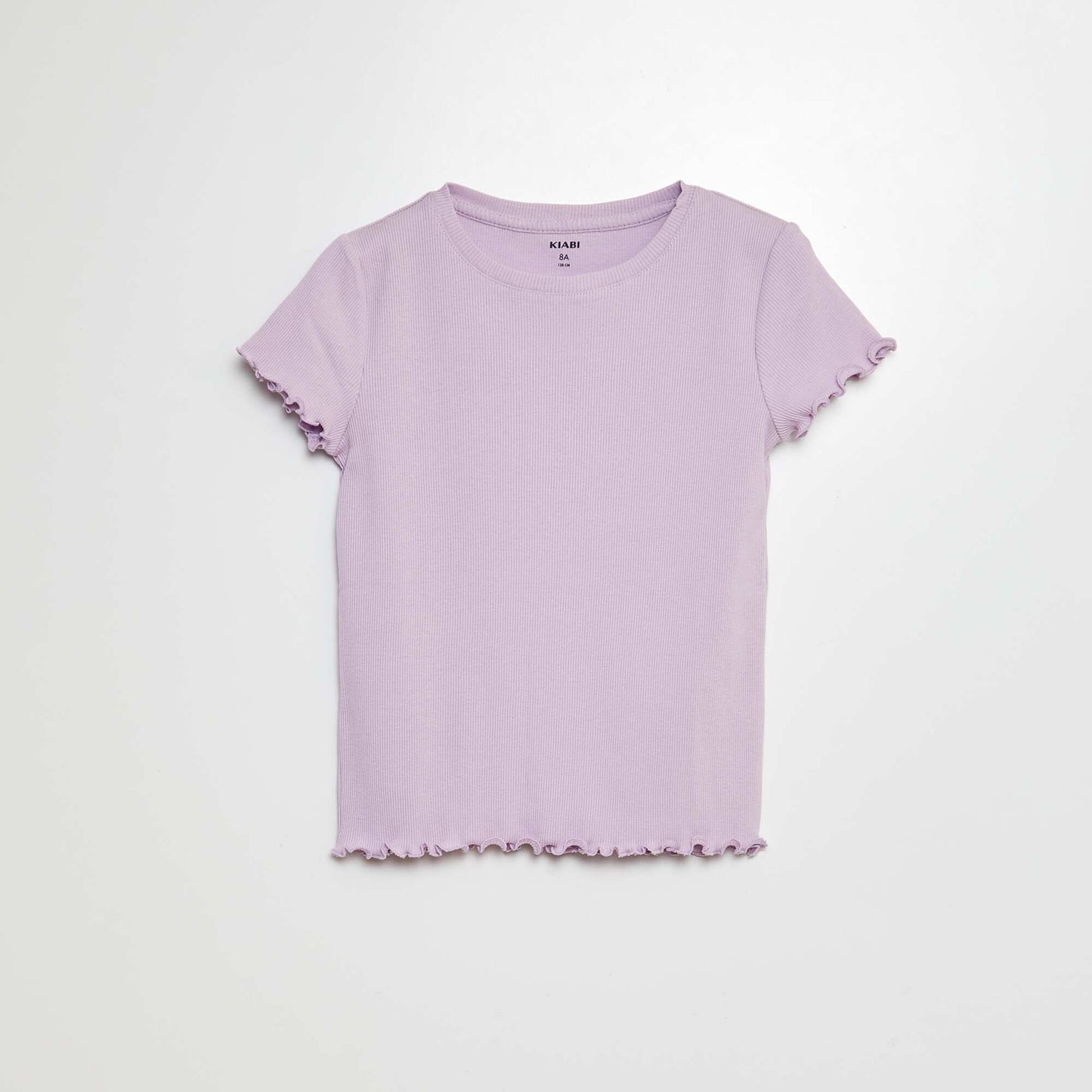 T-shirt côtelé bords ondulés VIOLET