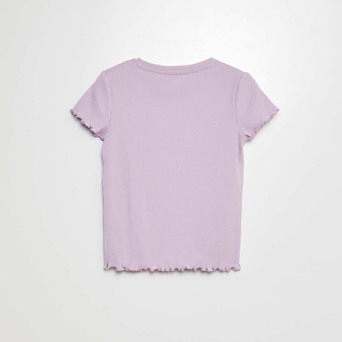 T-shirt côtelé bords ondulés VIOLET