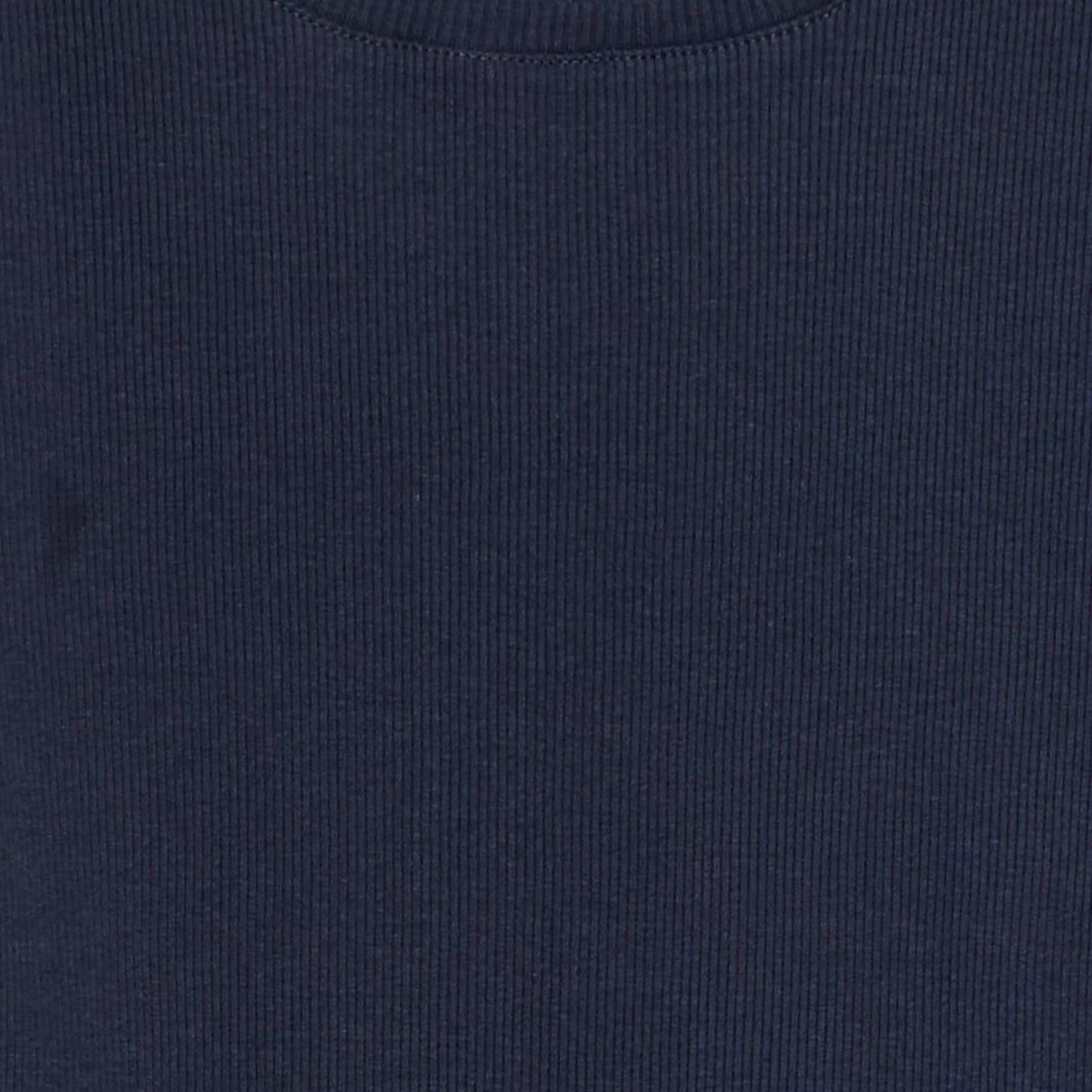 T-shirt côtelé bords ondulés MARINE