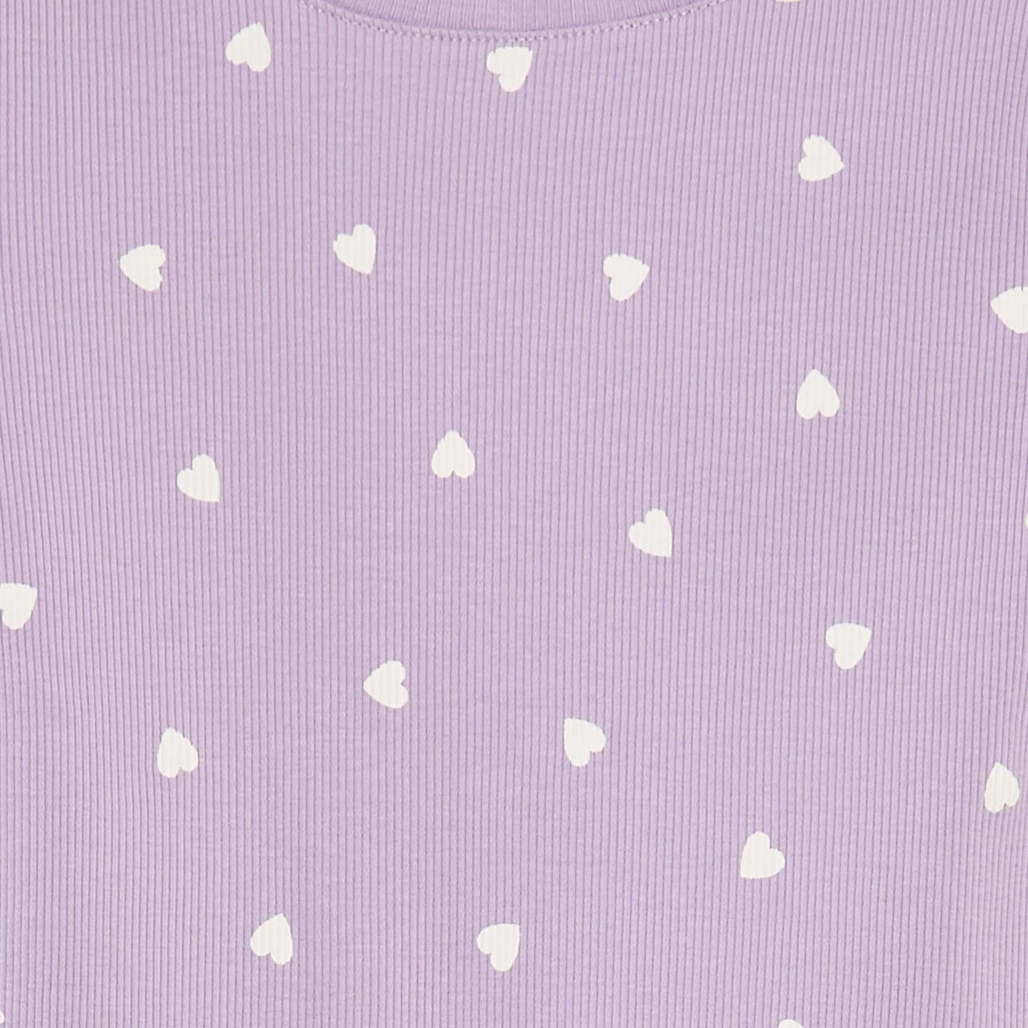 T-shirt côtelé avec bords ondulés et motifs VIOLET